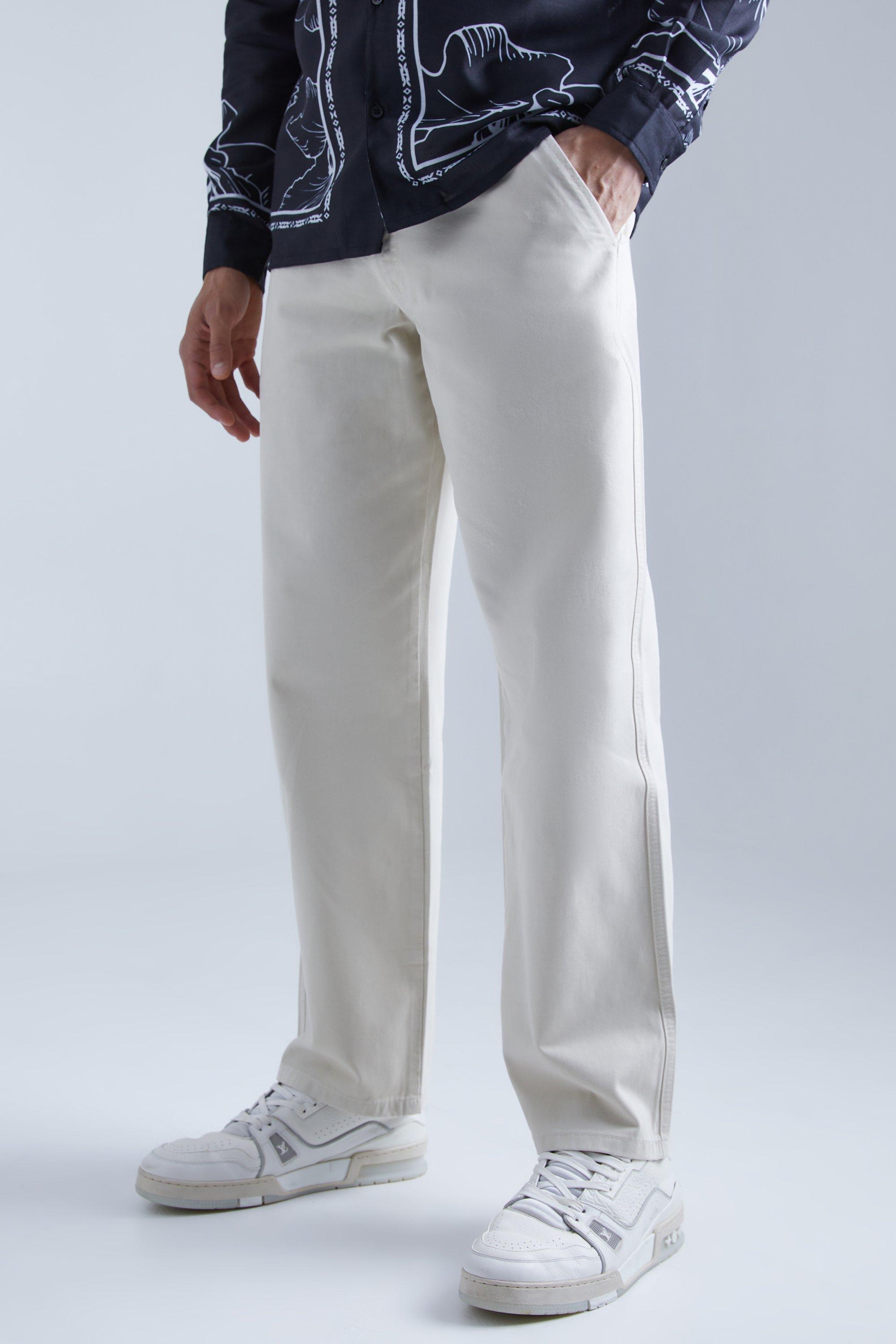pantalon chino large homme - ecru - 30, ecru