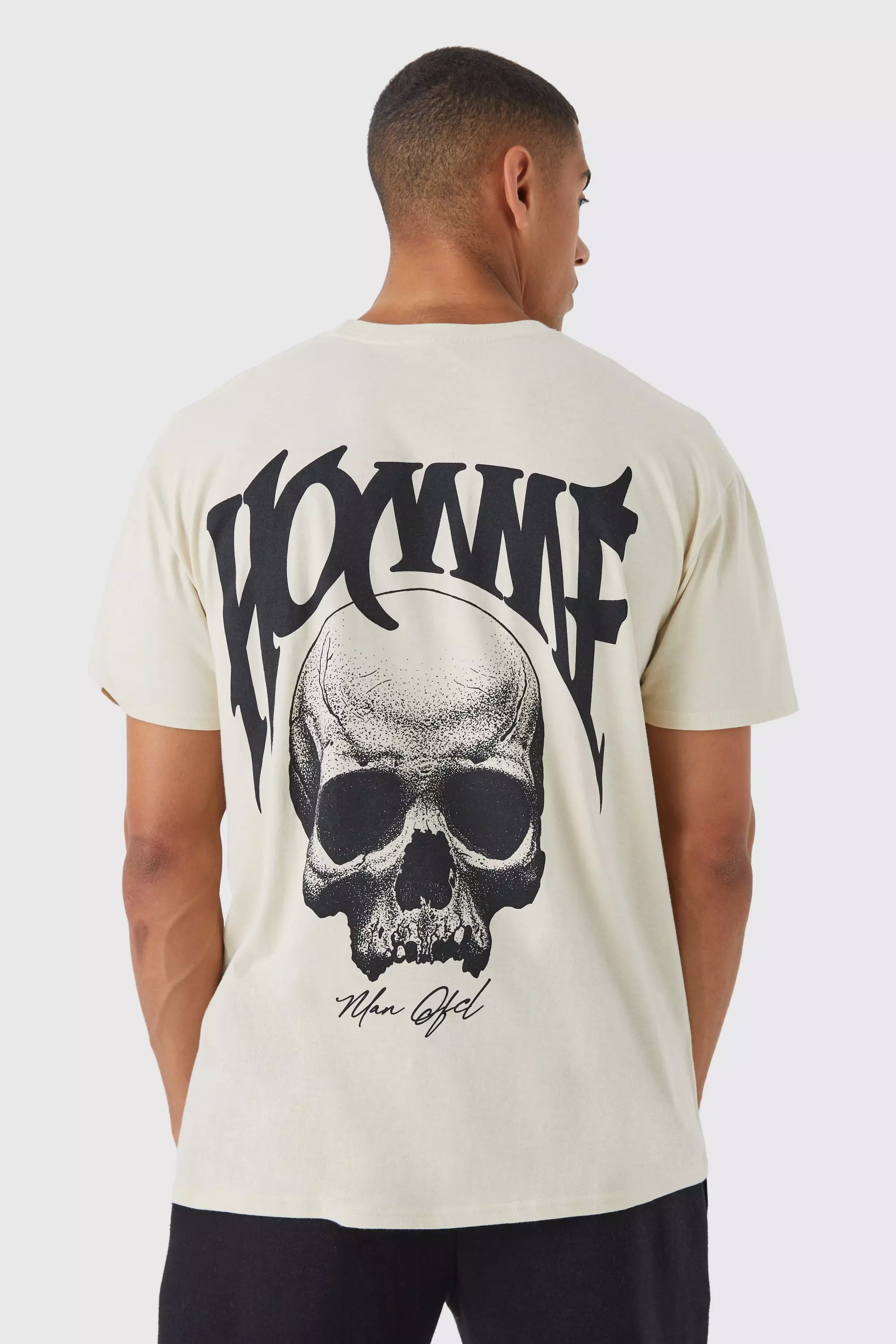 Oversized Homme Skull Graphic T-shirt