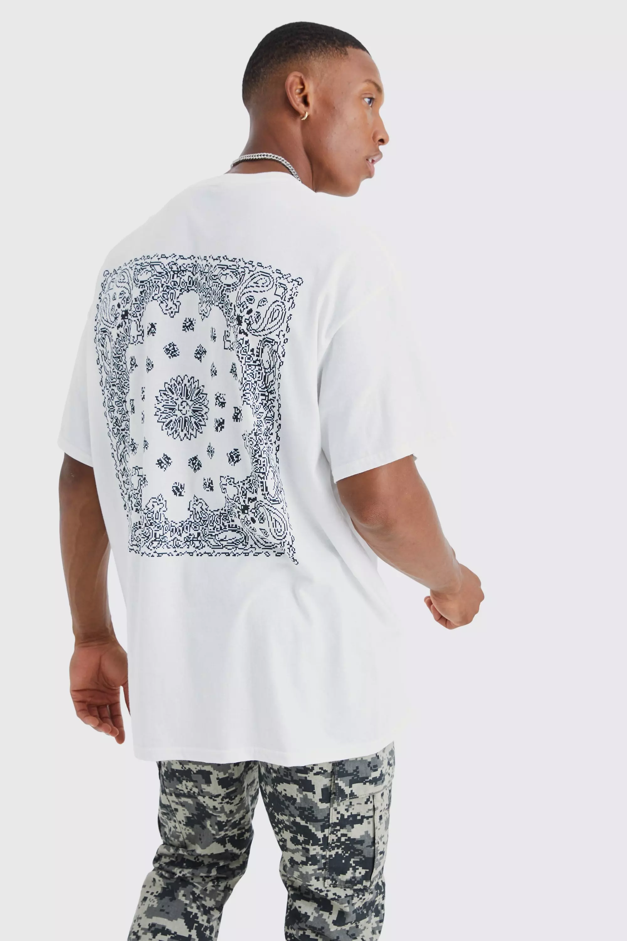 ASOS DESIGN oversized t-shirt with all over bandana print