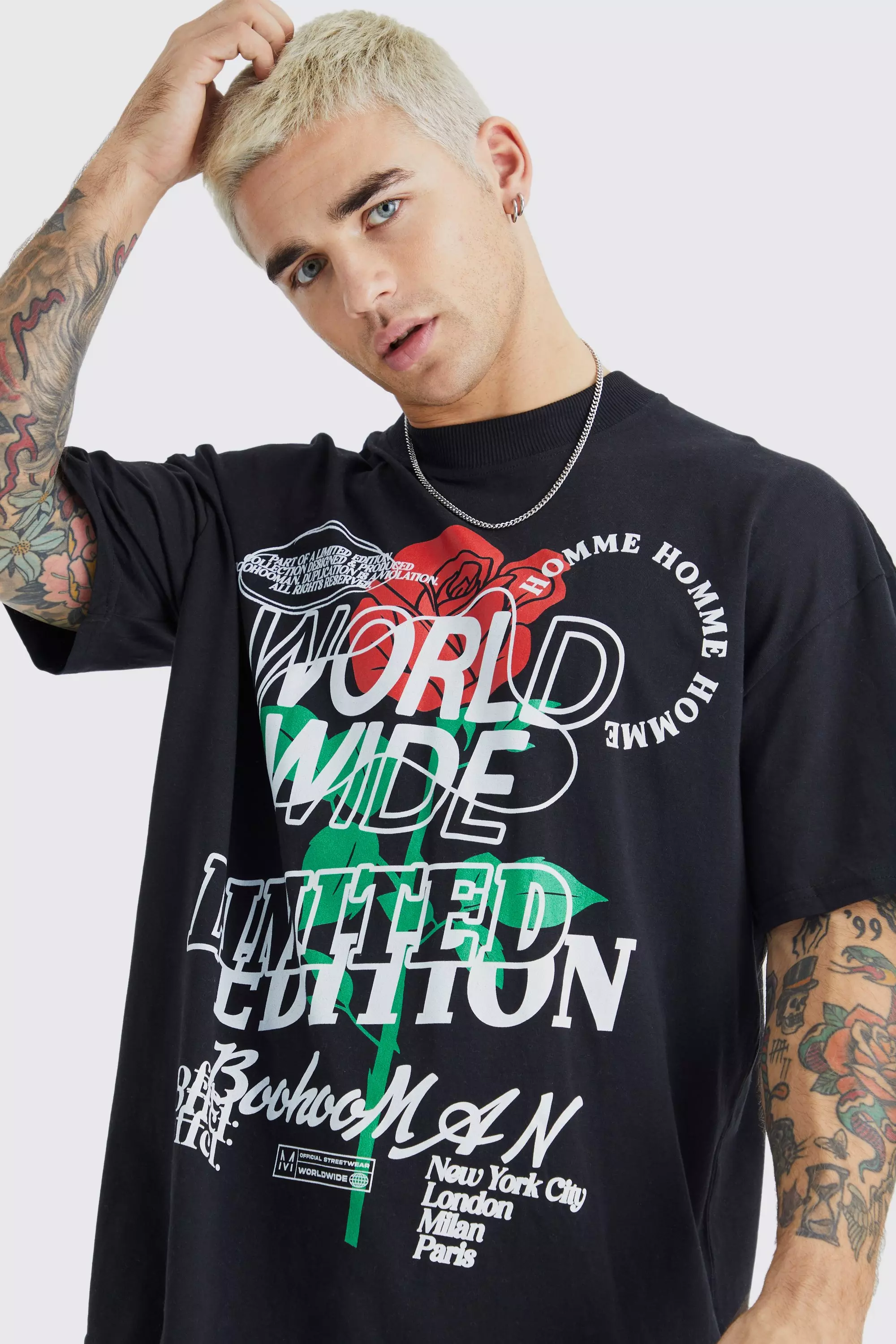 Worldwide Graphic Oversized T-Shirt