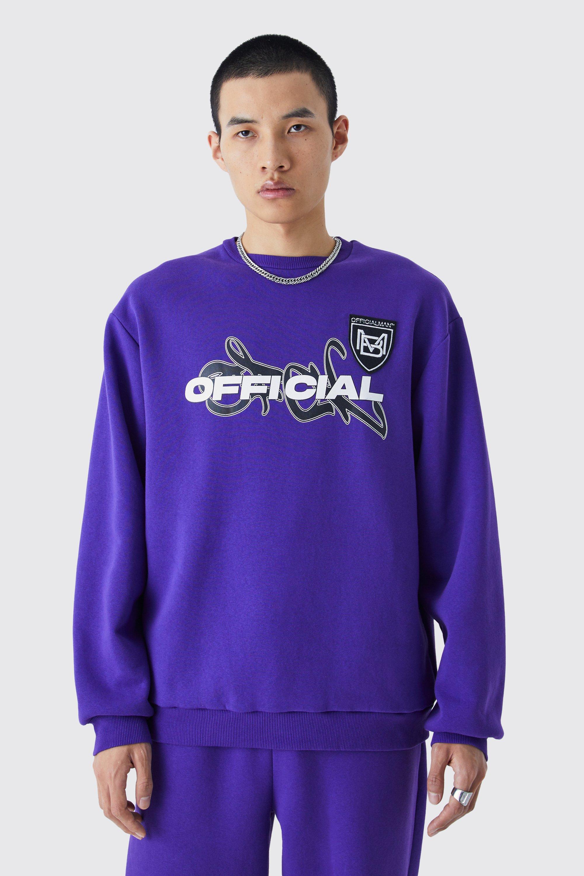 Mens Purple Official Oversized Sweat, Purple