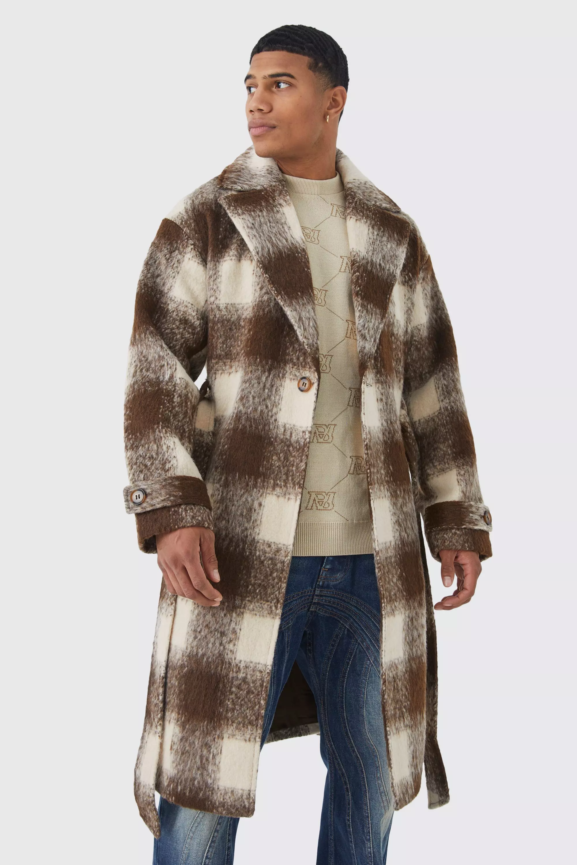 Mens faux clearance wool coat