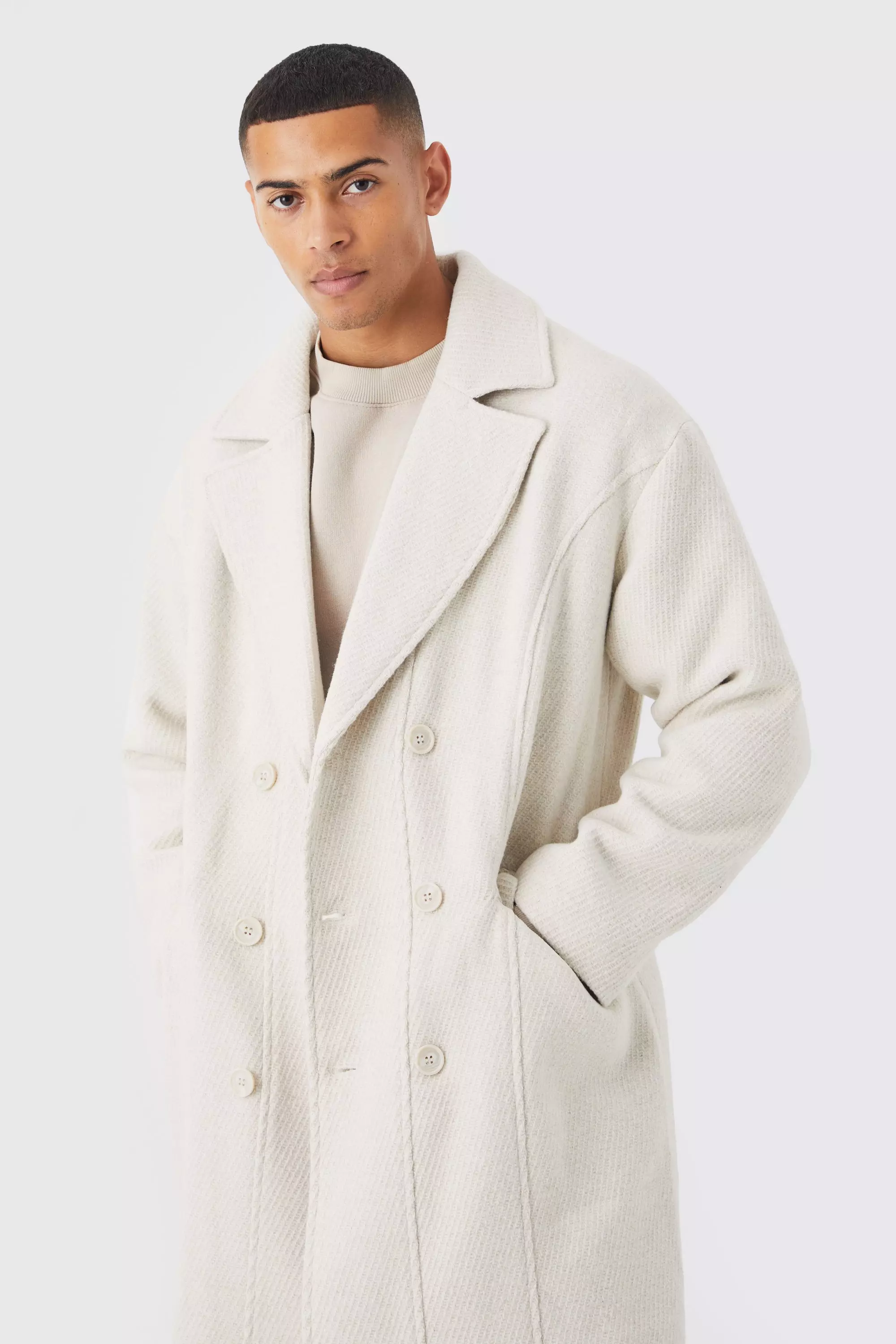 Mens 2025 textured overcoat