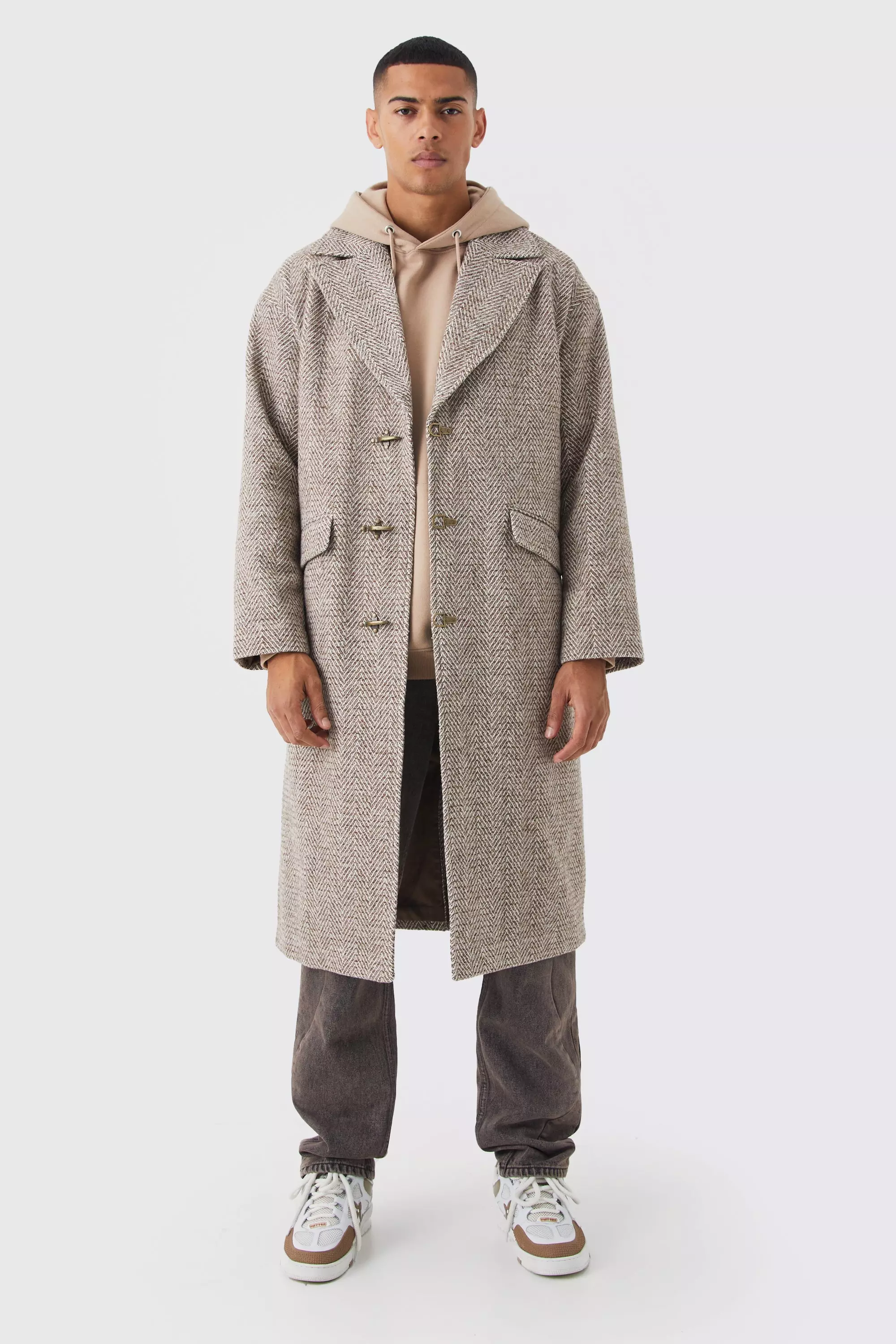 Mens oversized wool on sale coat