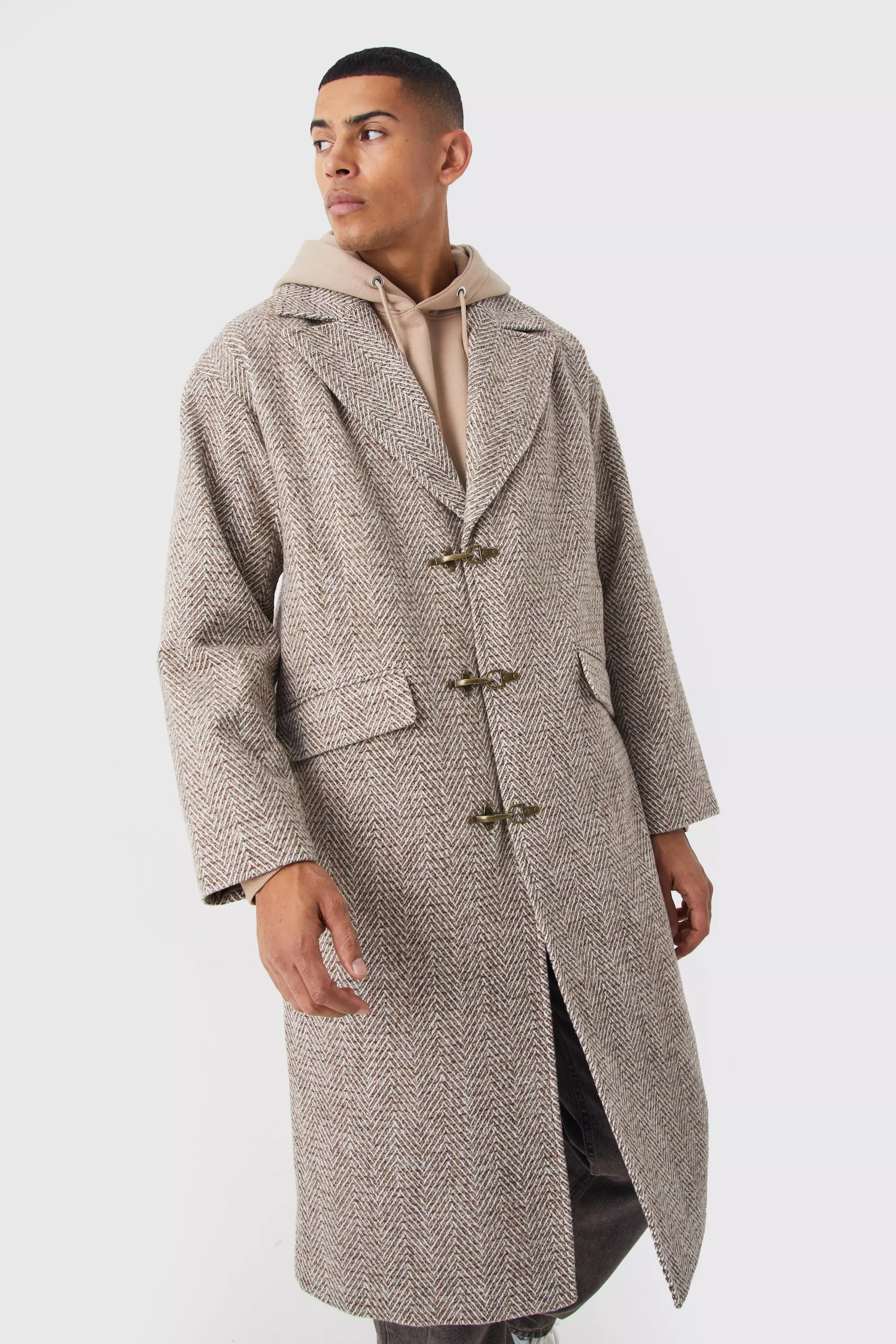 Mens wool 2024 robe coat