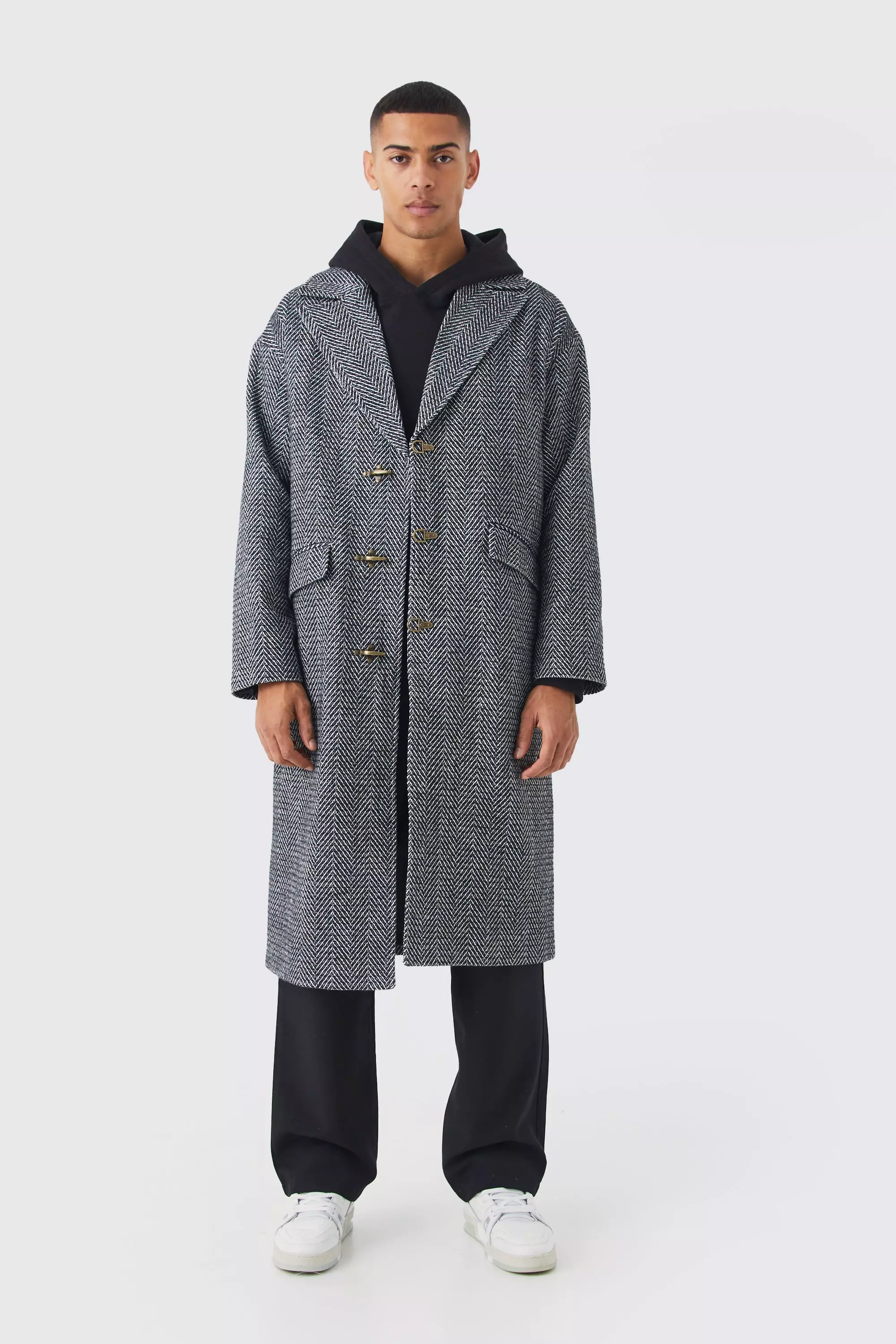 Wool Look Overcoat With Metal Clasp