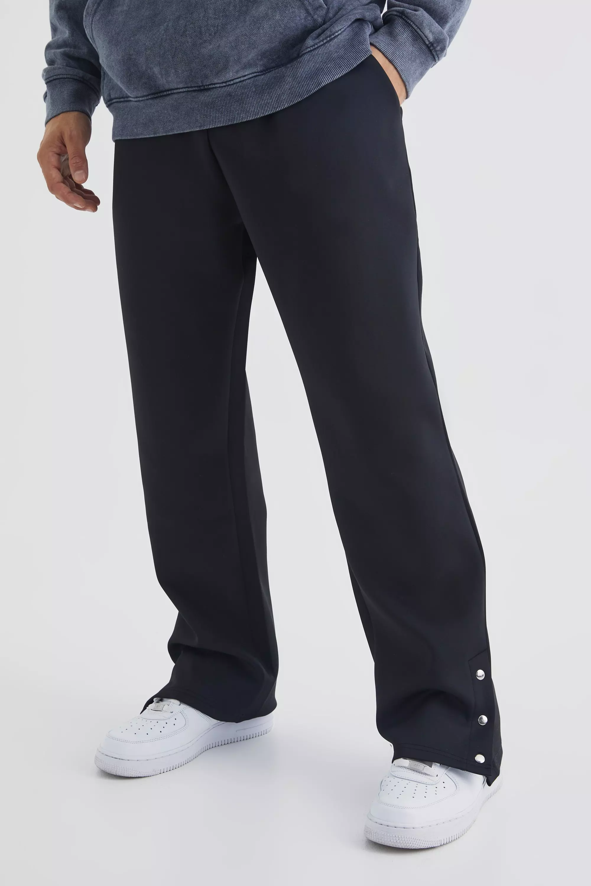 Straight-leg sweatpants for men, black