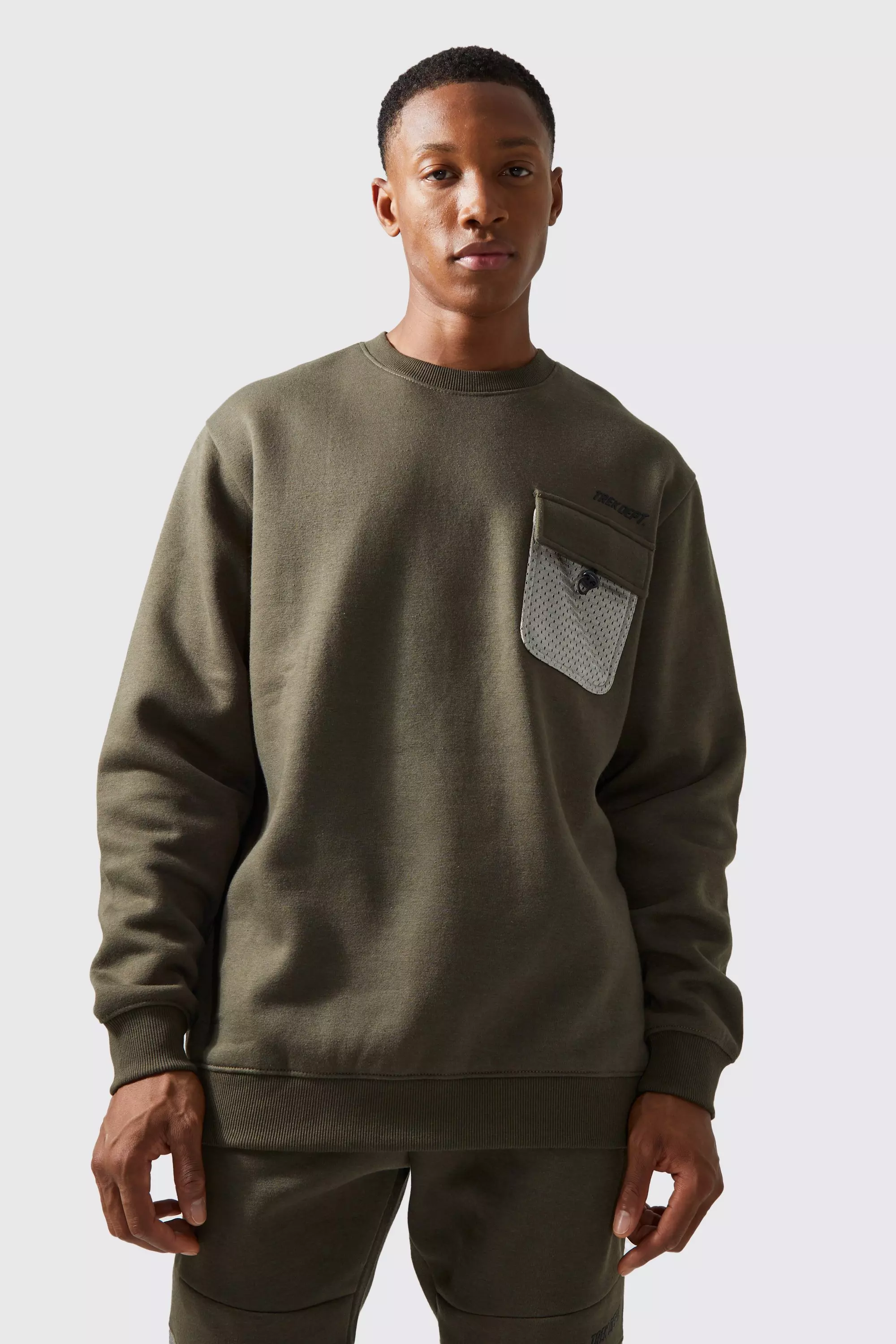 oversized khaki sweatshirt