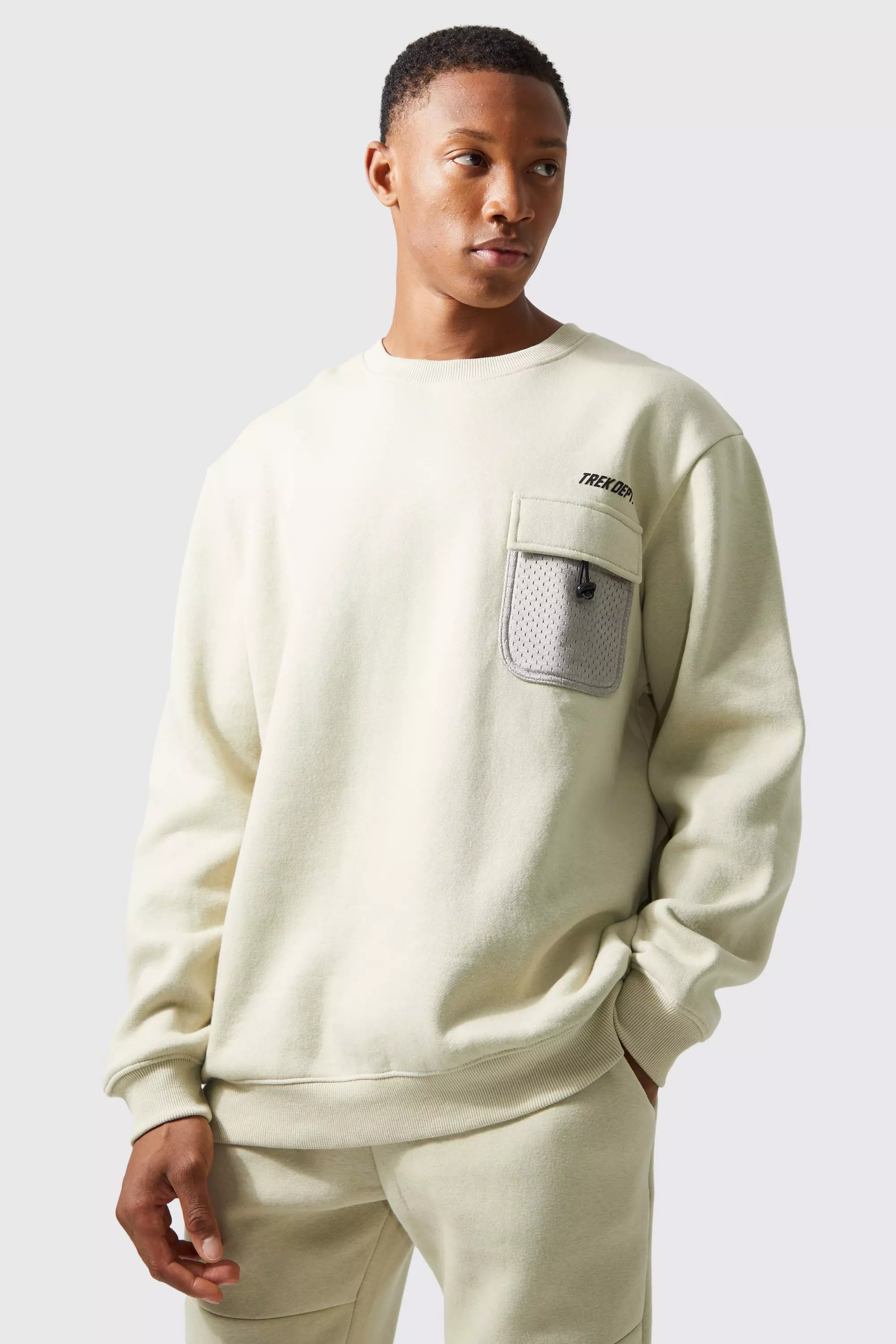 Long Sleeve Baggy Pocket Tee - Stone