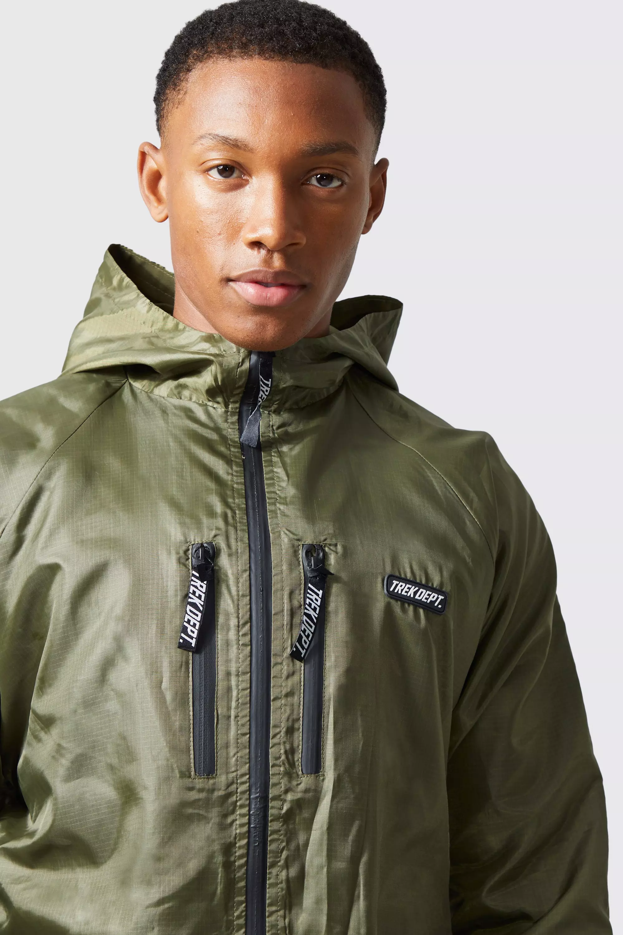 Khaki on sale windbreaker jacket