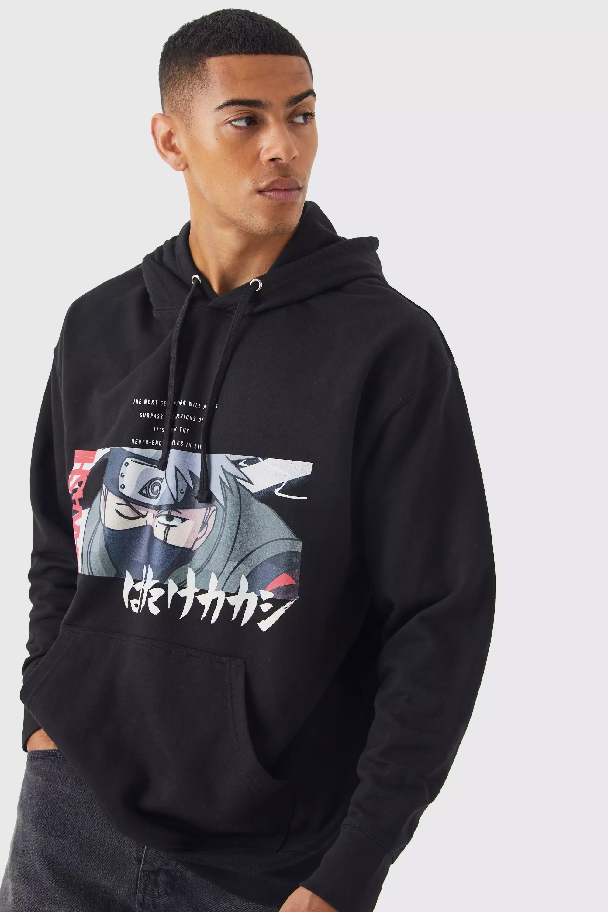 Oversized Naruto Anime License Hoodie | boohooMAN USA