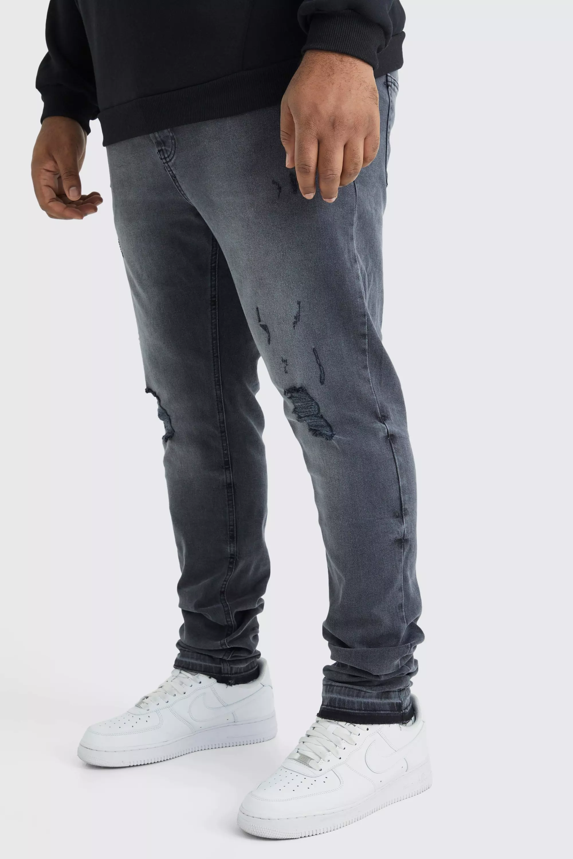 Charcoal best sale distressed jeans