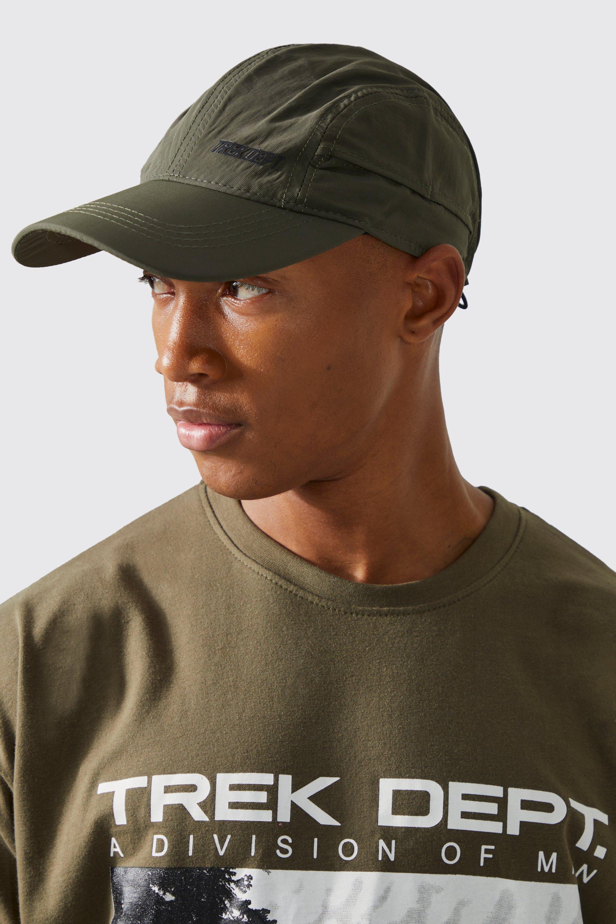 Mens Green Active Trek Nylon Bungee Cap, Green