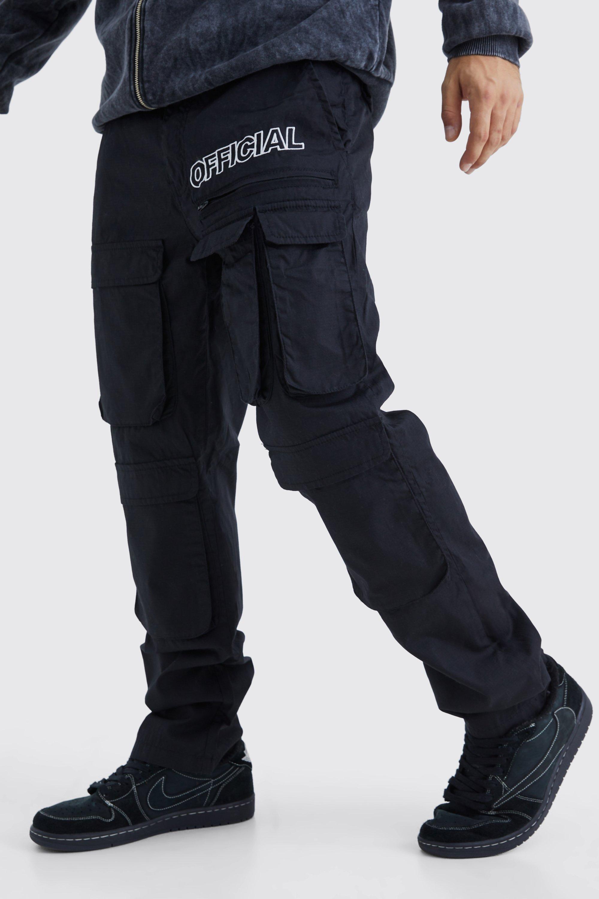 pantalon cargo droit à logo homme - gris - 32, gris