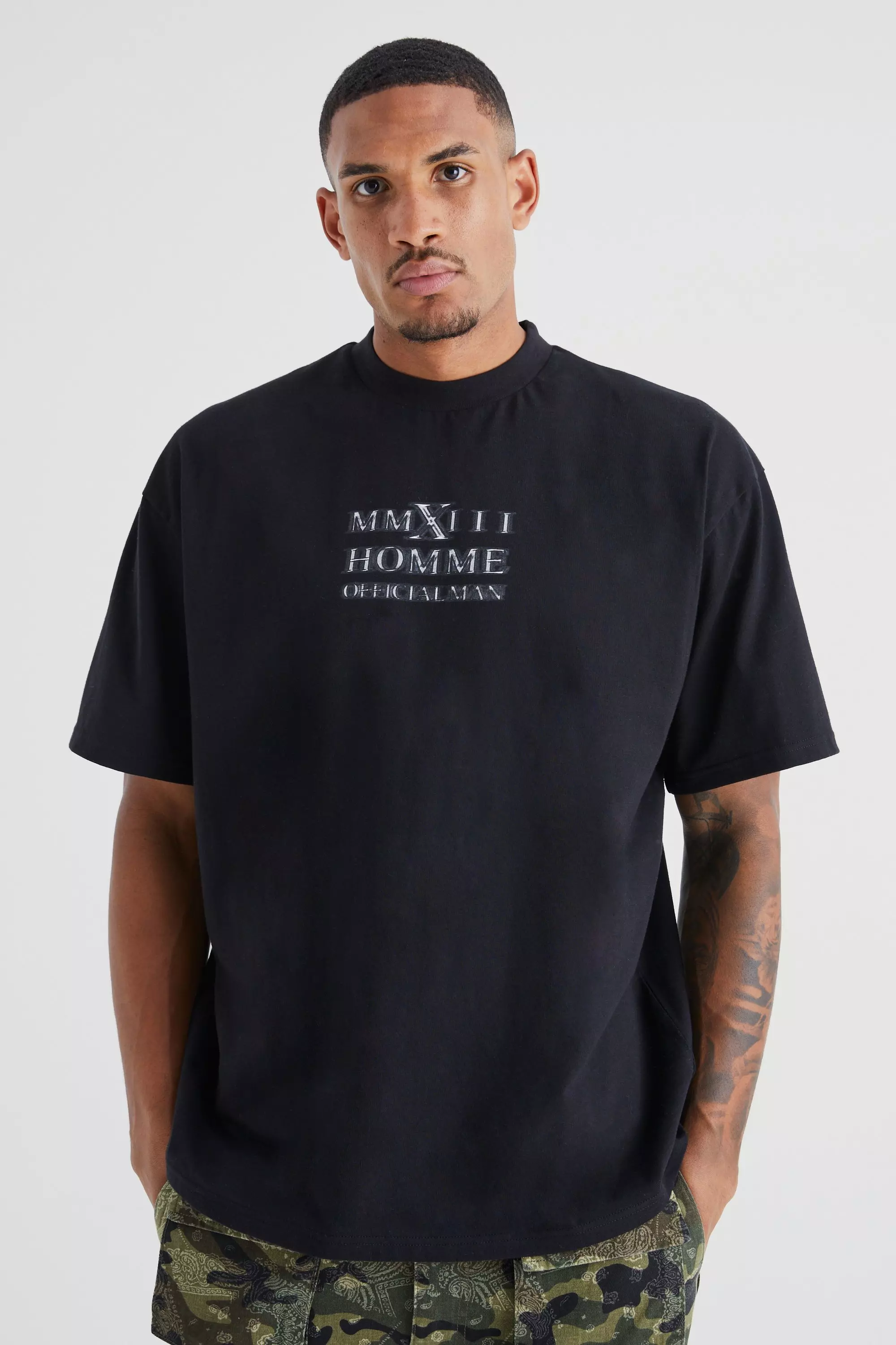 Tall Oversized Heavyweight Half Sleeve T-shirt | boohooMAN USA