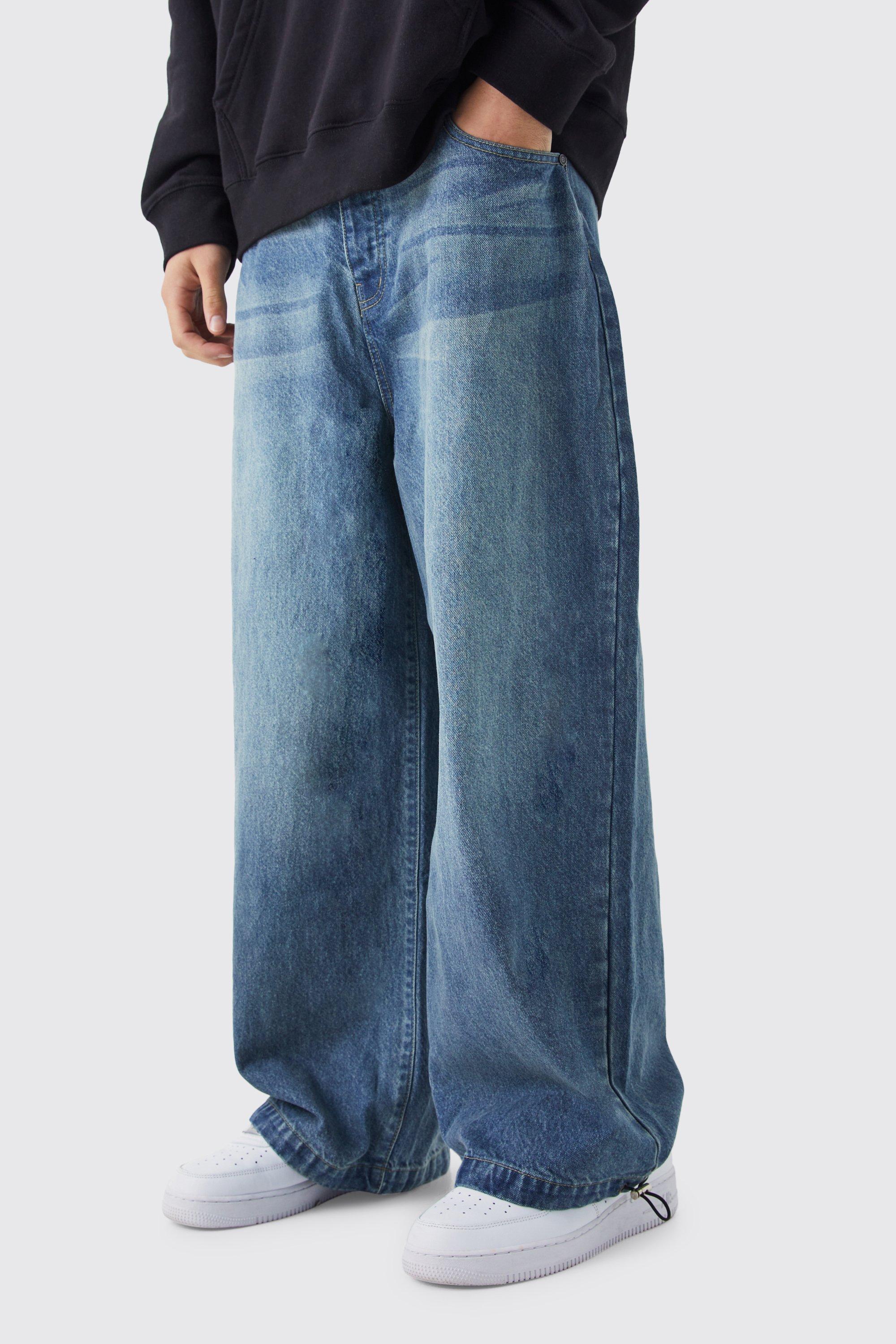 Image of Jeans Parachute in denim, Azzurro