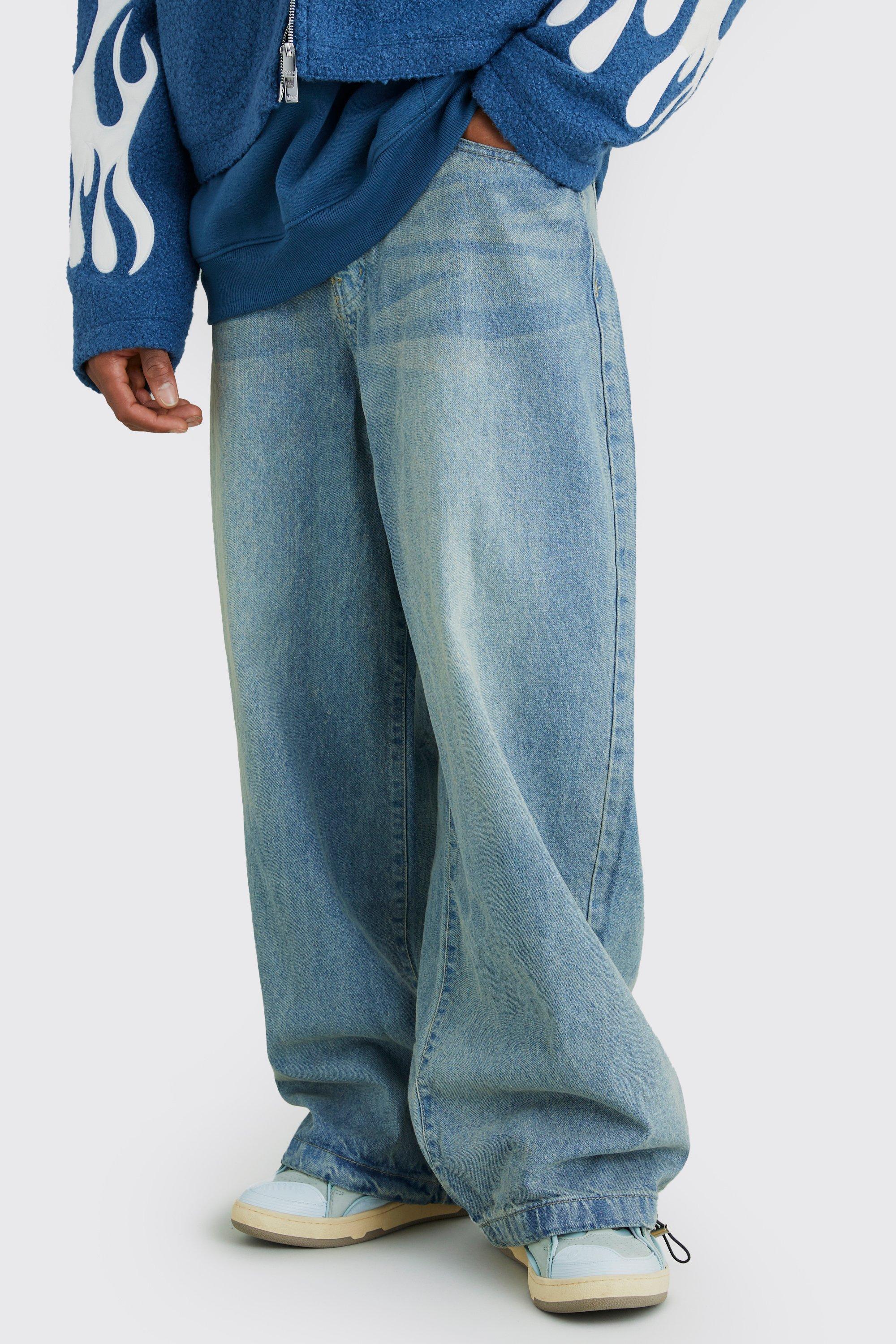 Image of Jeans Parachute in denim, Azzurro