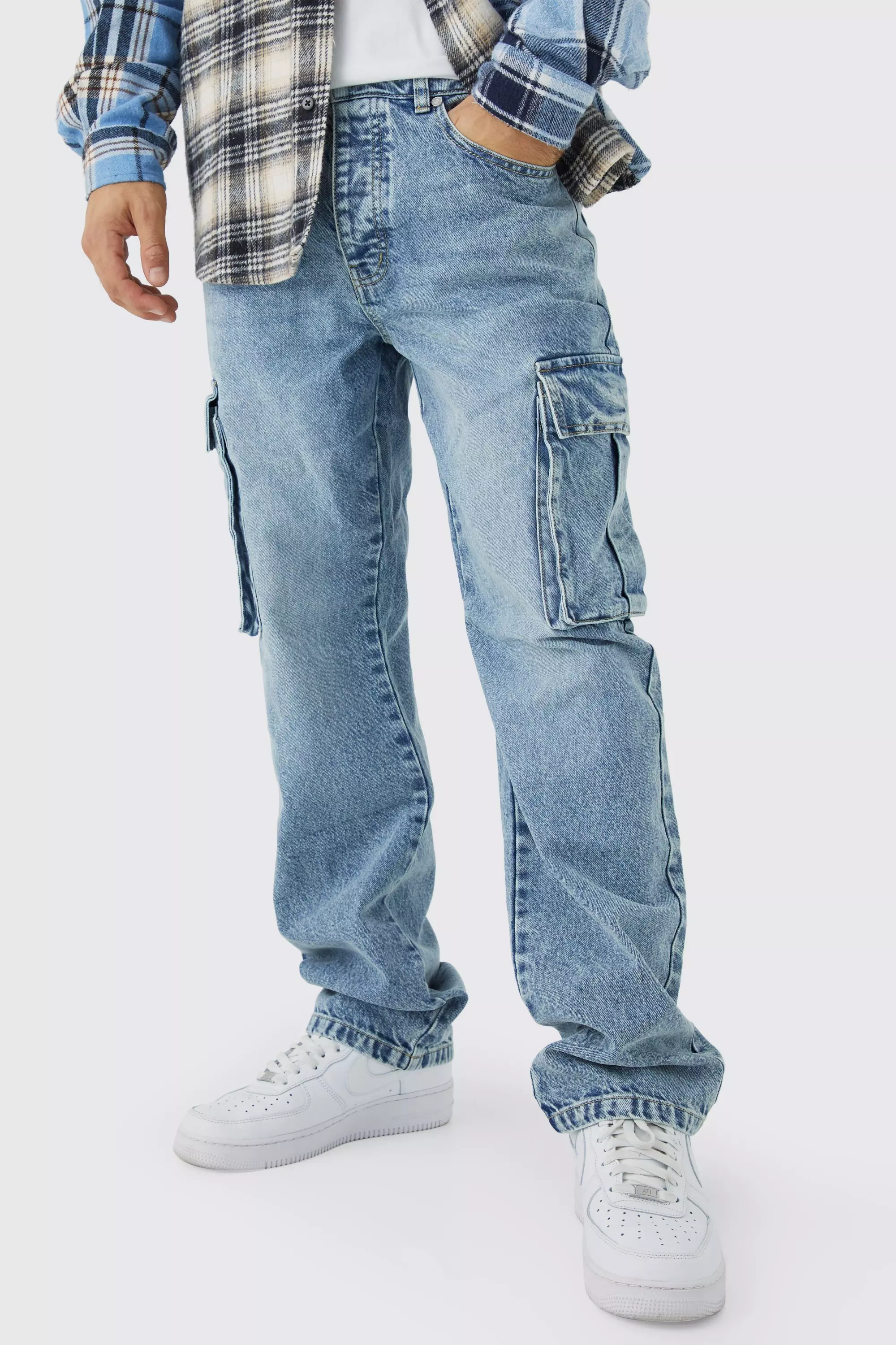 Relaxed Rigid Cargo Jeans