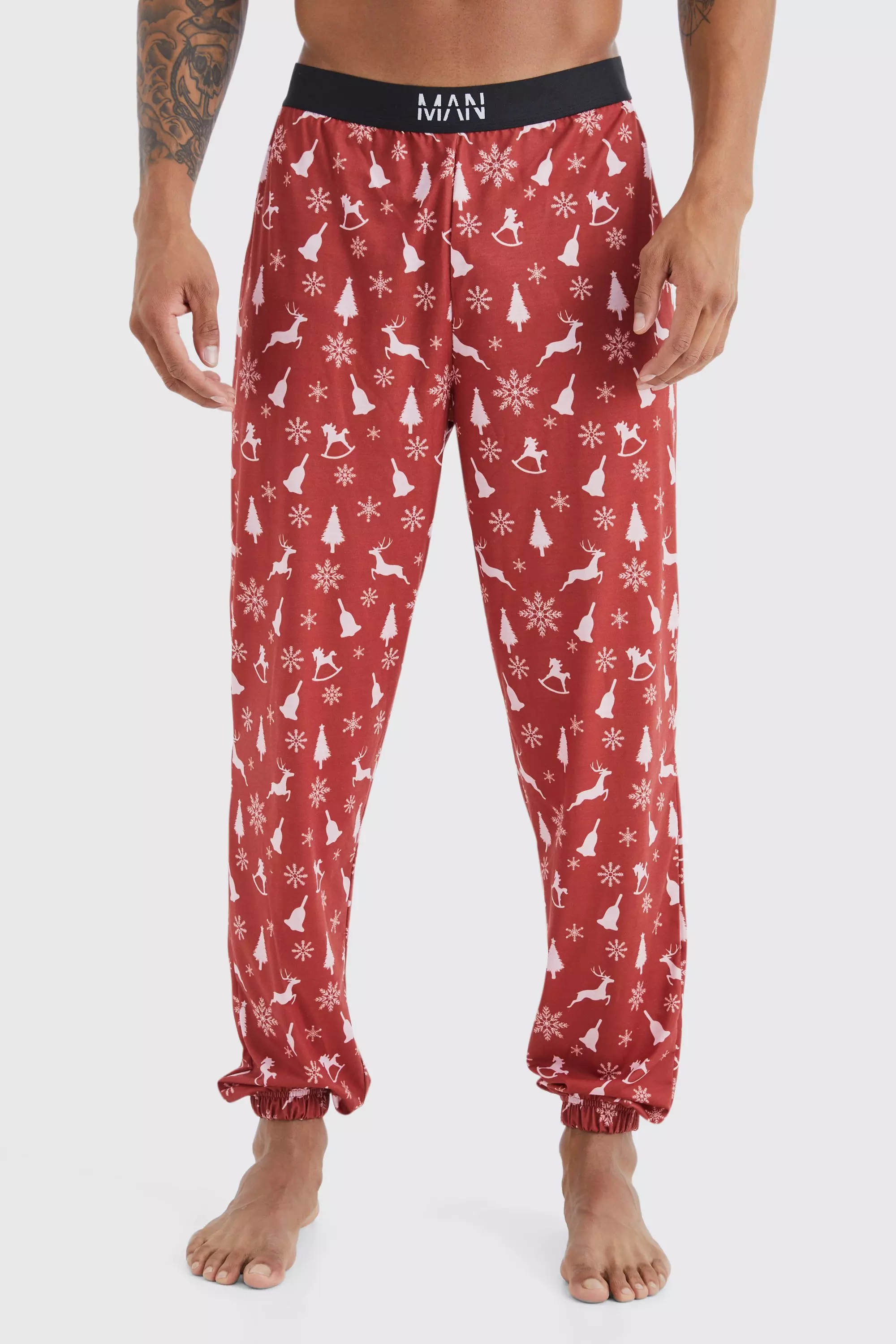 Men Christmas Print Pajama Pants