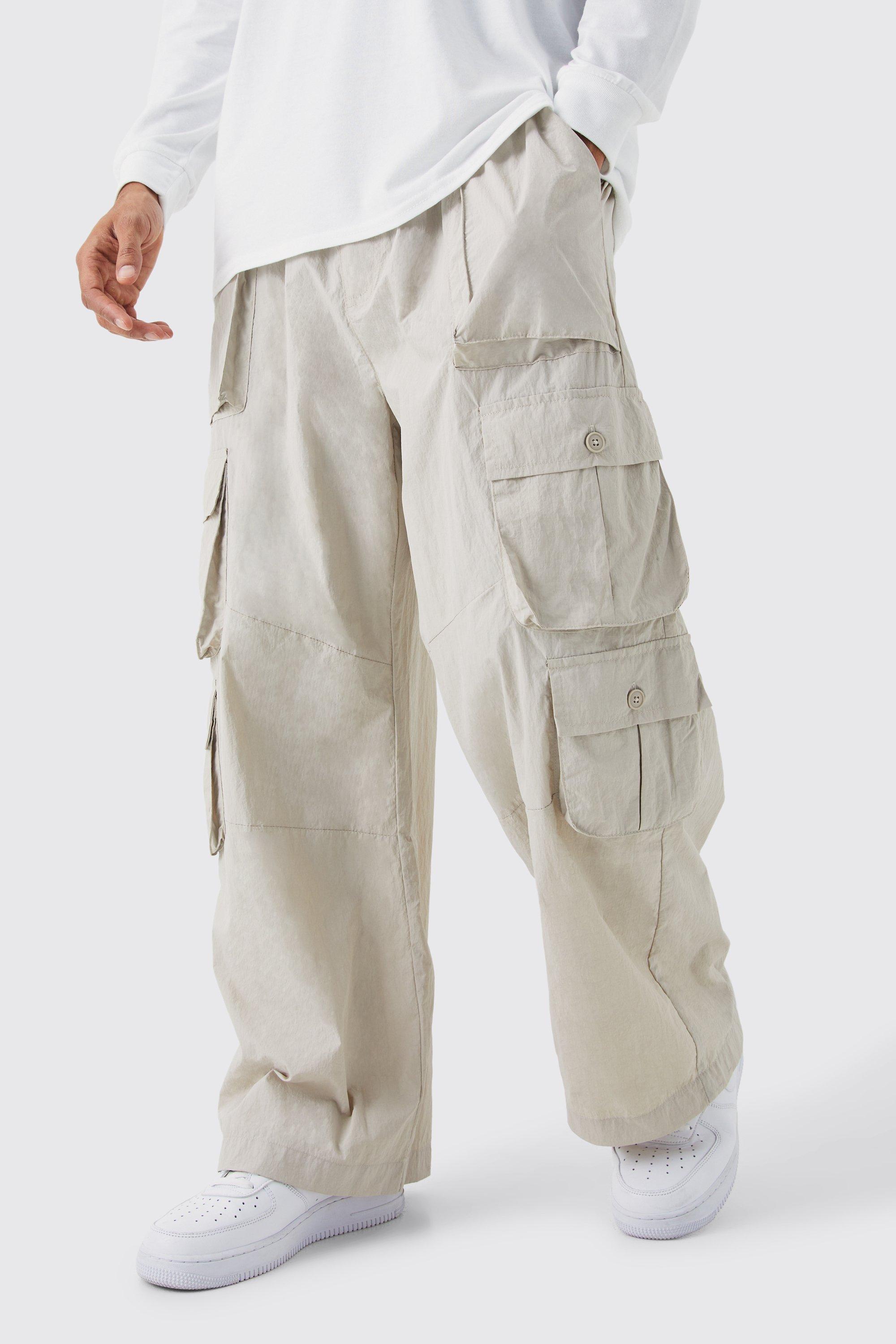 pantalon cargo à poches multiples homme - pierre - xl, pierre