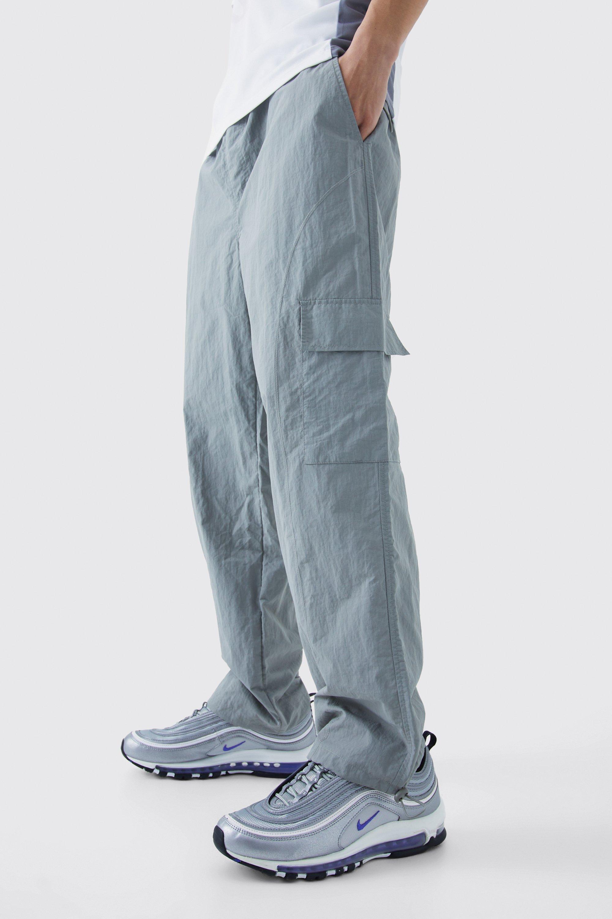 Boohoo Baggy Ribfluwelen Broek Met Contrasterende Stiksels En Naaddetail, Light Grey