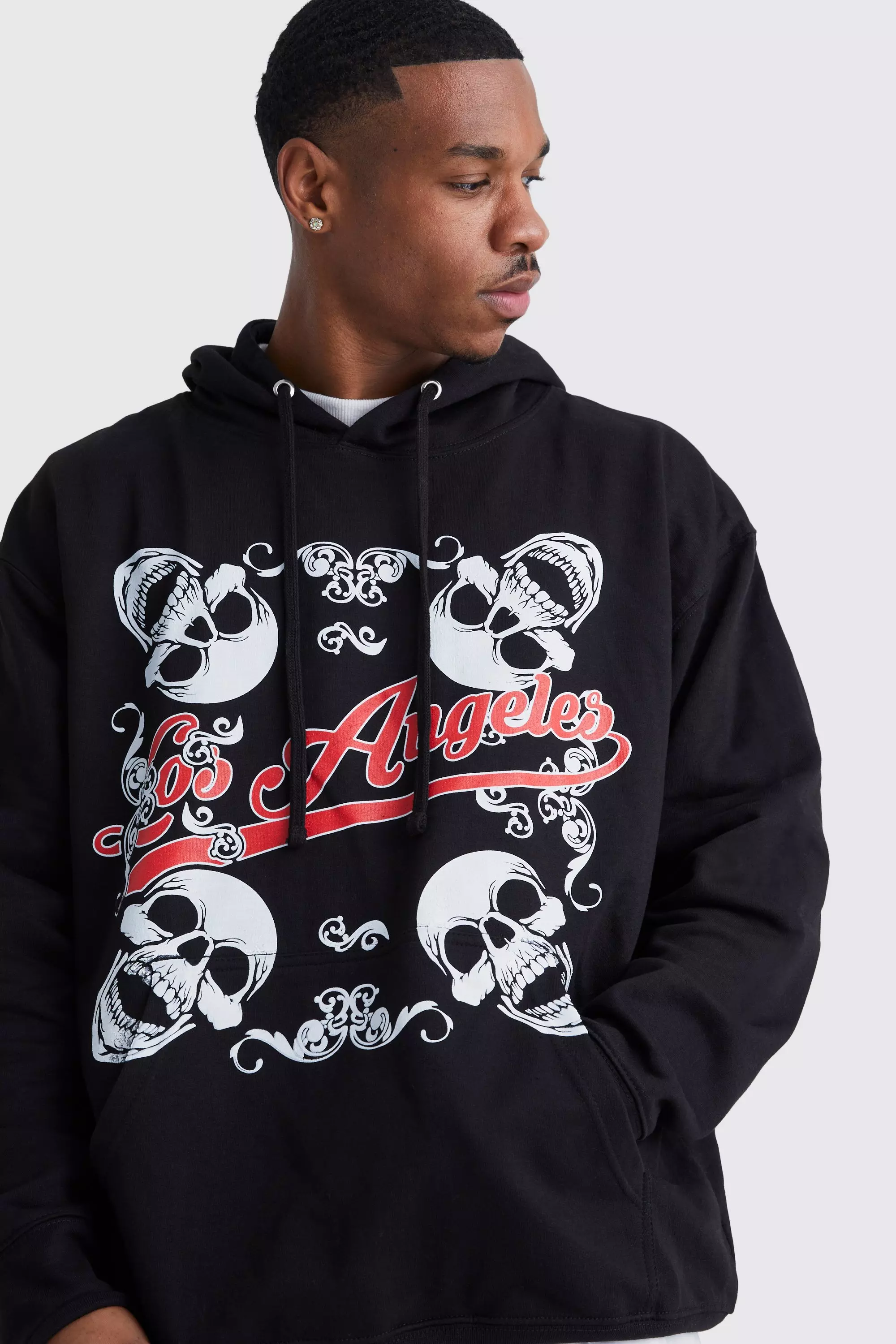 Oversized Los Angeles Graphic Hoodie boohooMAN USA