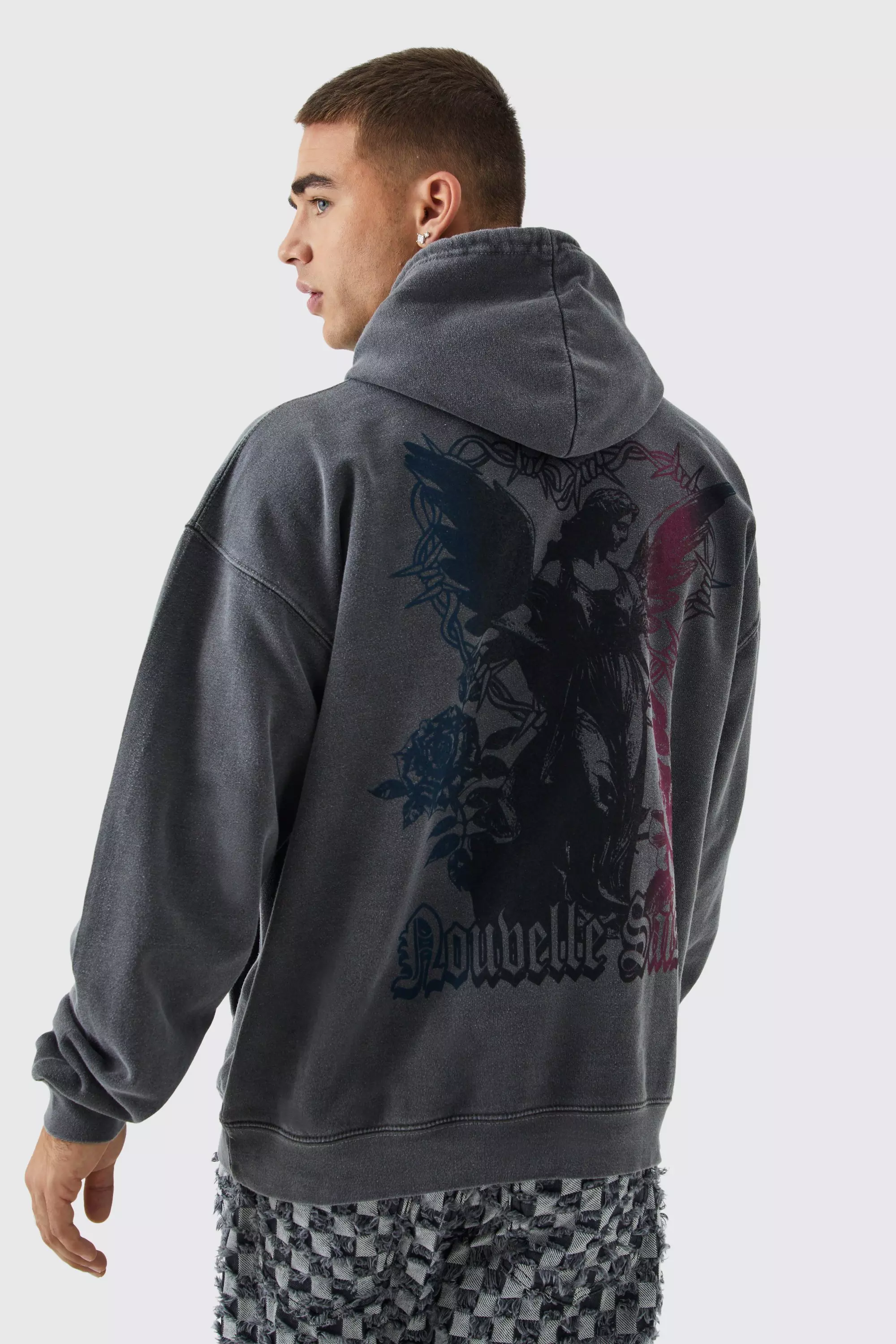 Oversized Washed Renaissance Graphic Hoodie