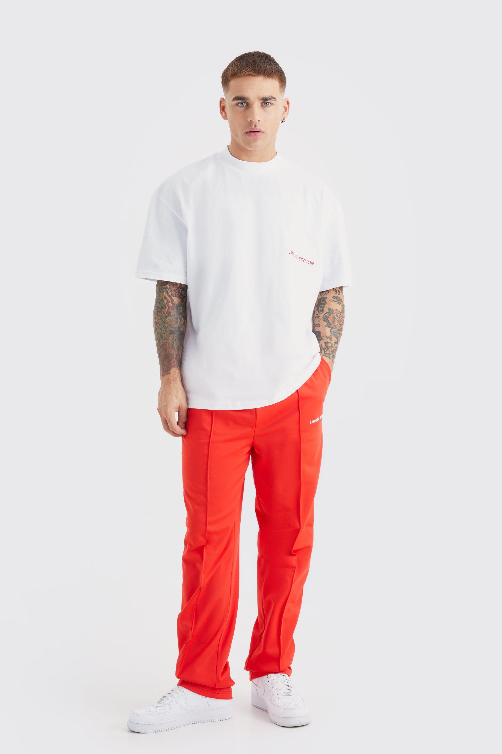 Mens Red Oversized Limited Edition T-shirt & Jogger, Red