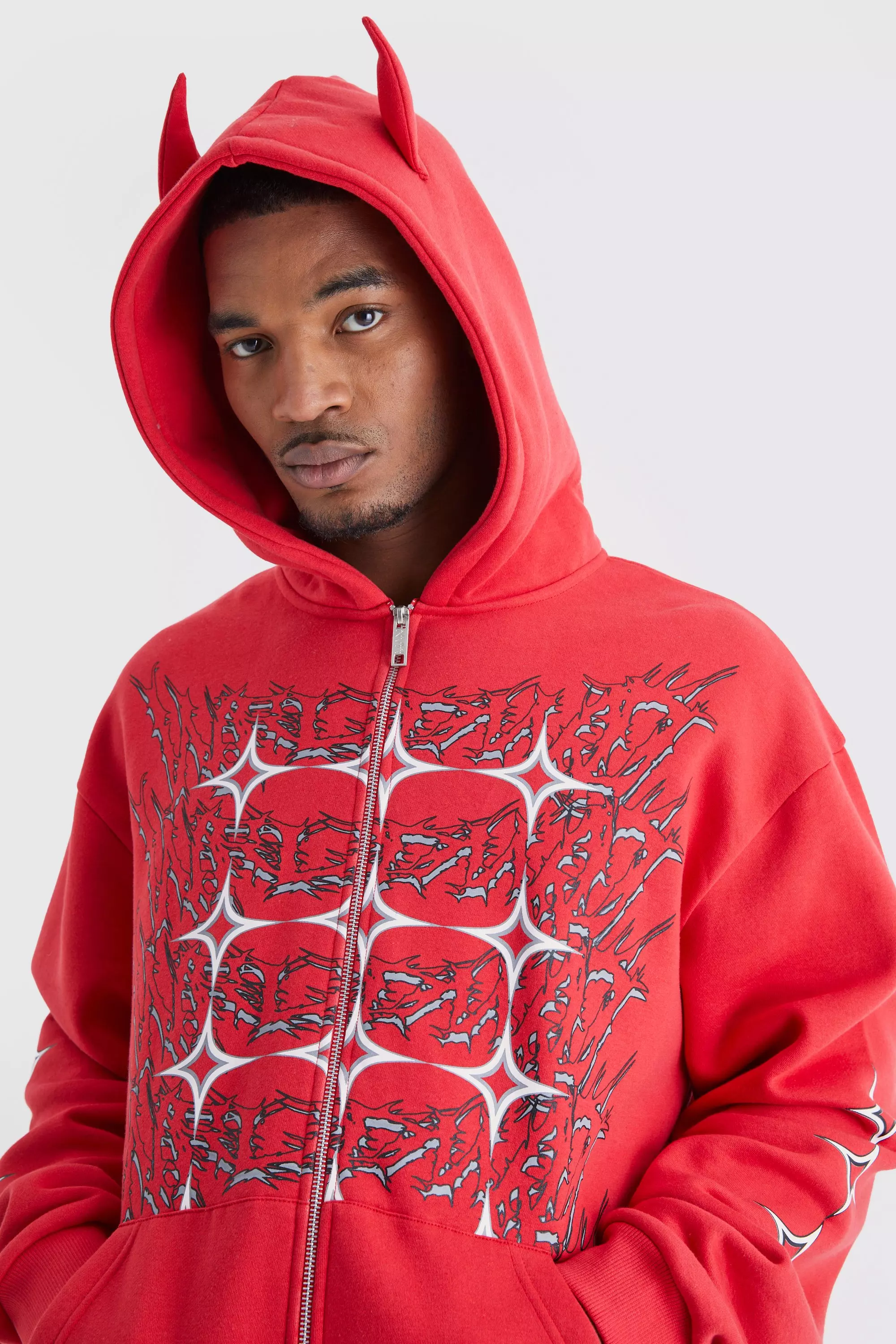 Boohooman best sale red hoodie