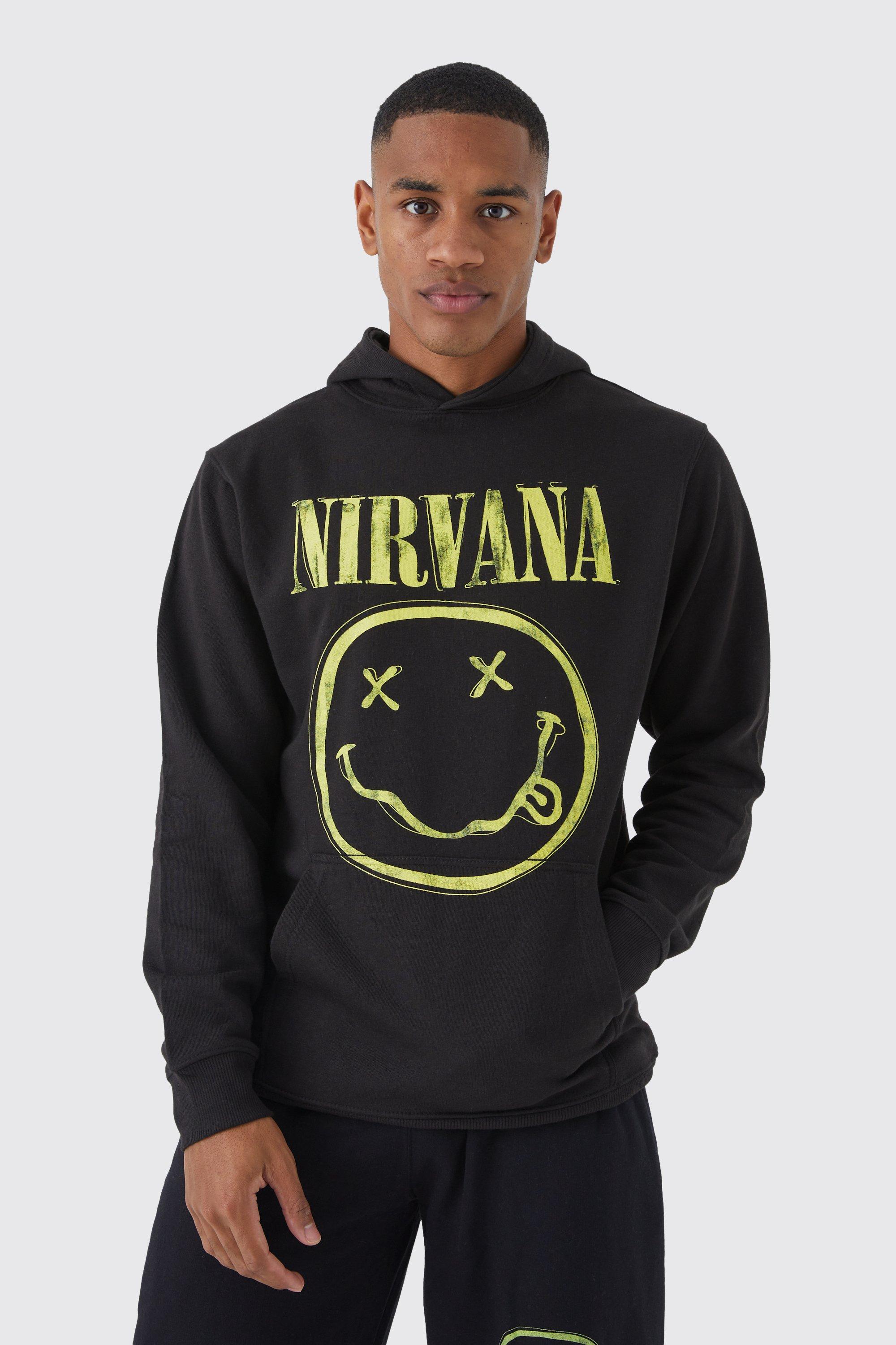 Mens Black Nirvana License Hoodie, Black