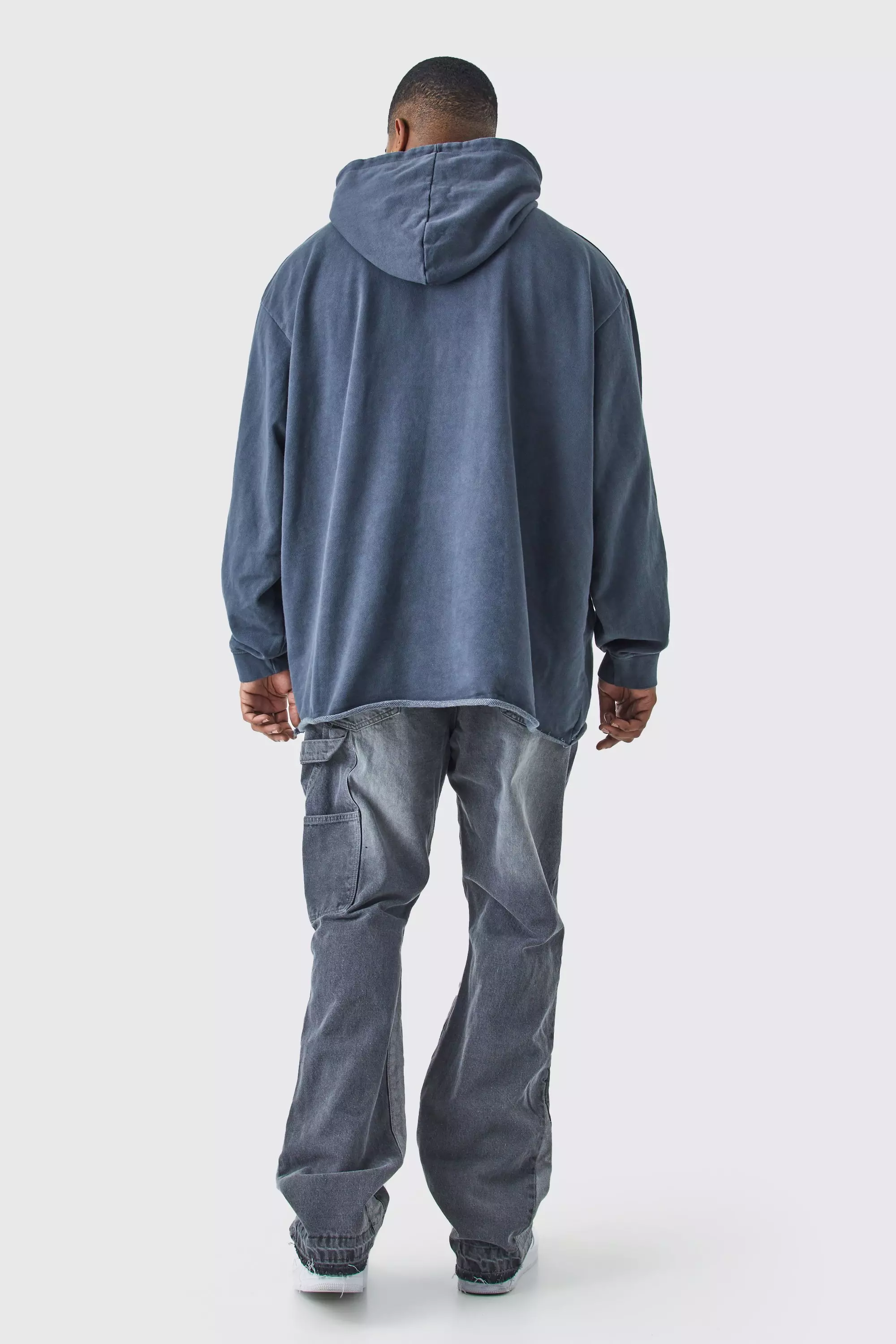 Raw hem hotsell hoodie mens