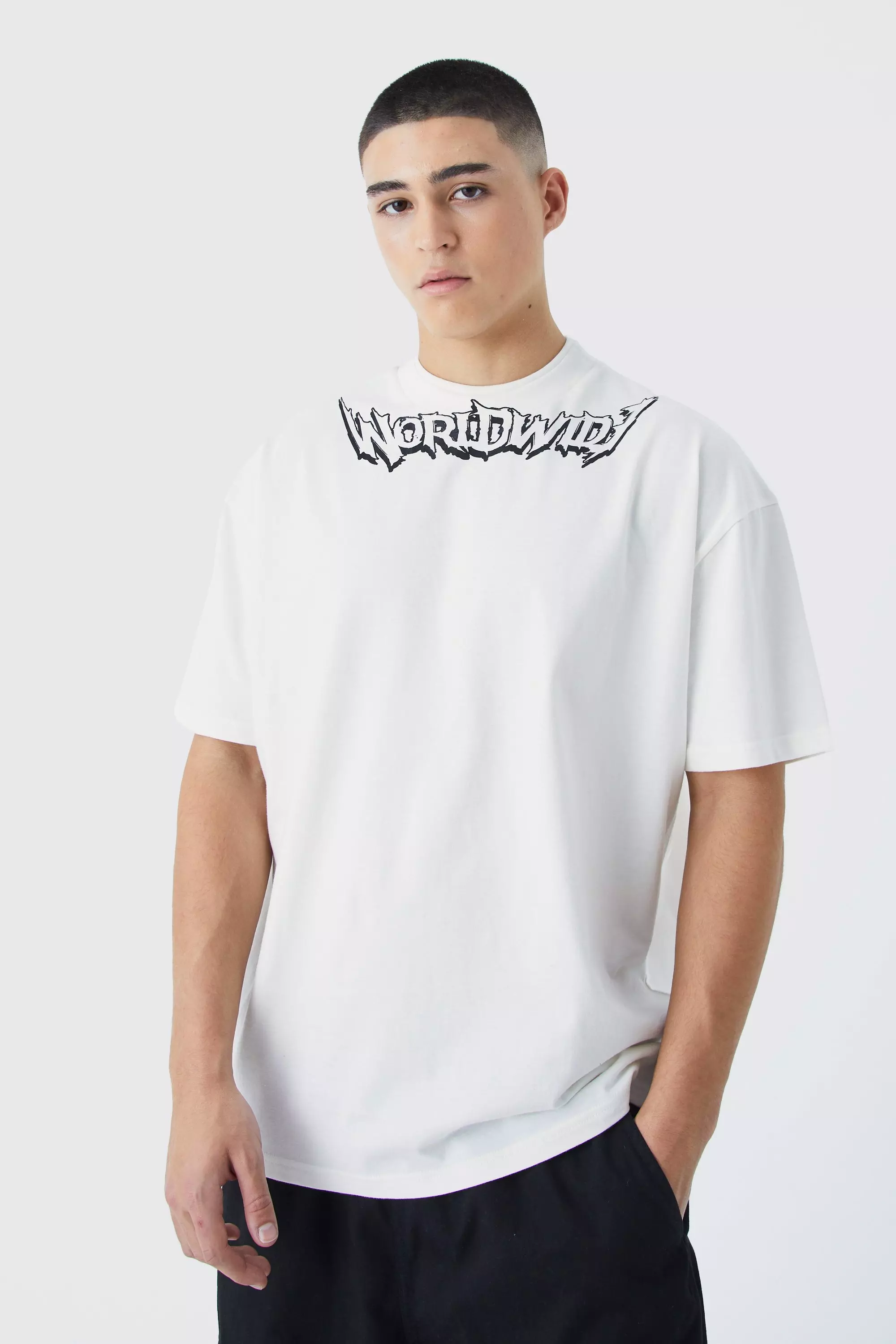 Oversized Double Neck Heavy Printed T-shirt