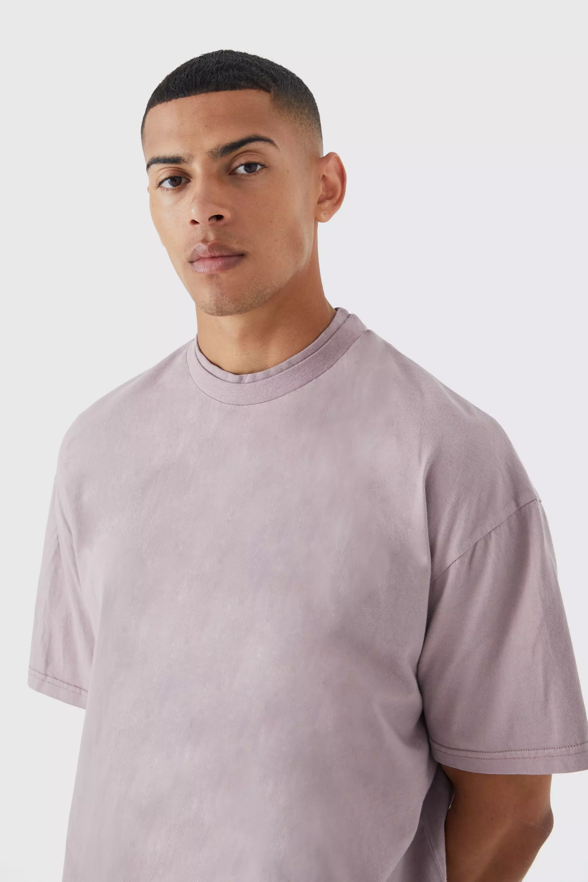 Oversized Washed Double Neck Heavy T-shirt