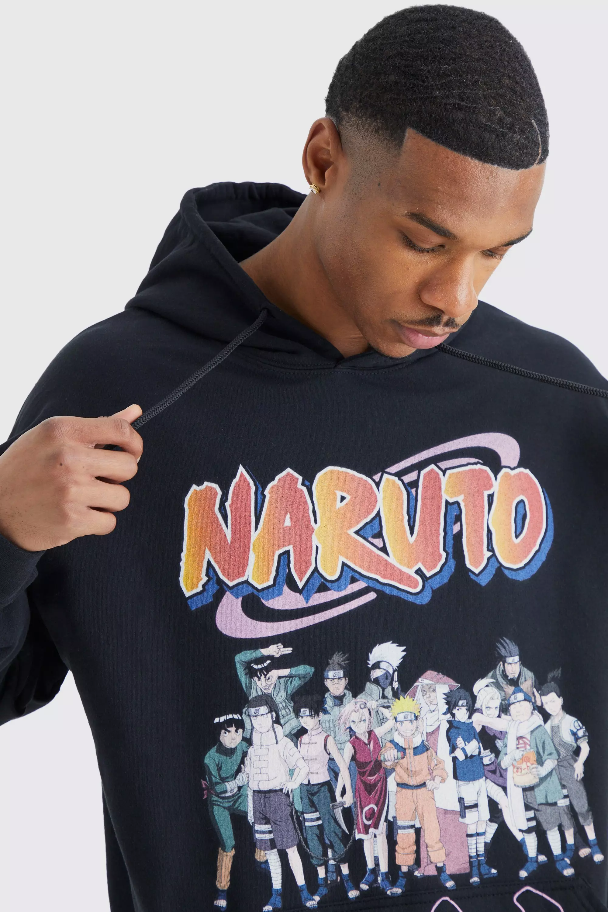 Oversized Naruto License Hoodie | boohooMAN USA