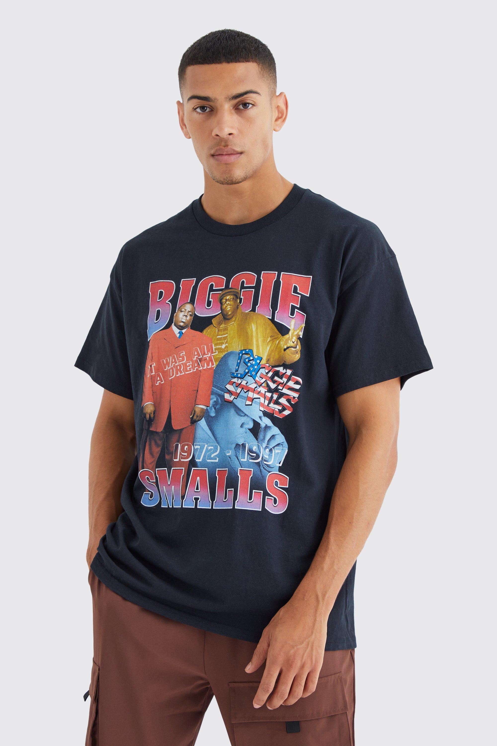 Mens Black Oversized Biggie License T-shirt, Black