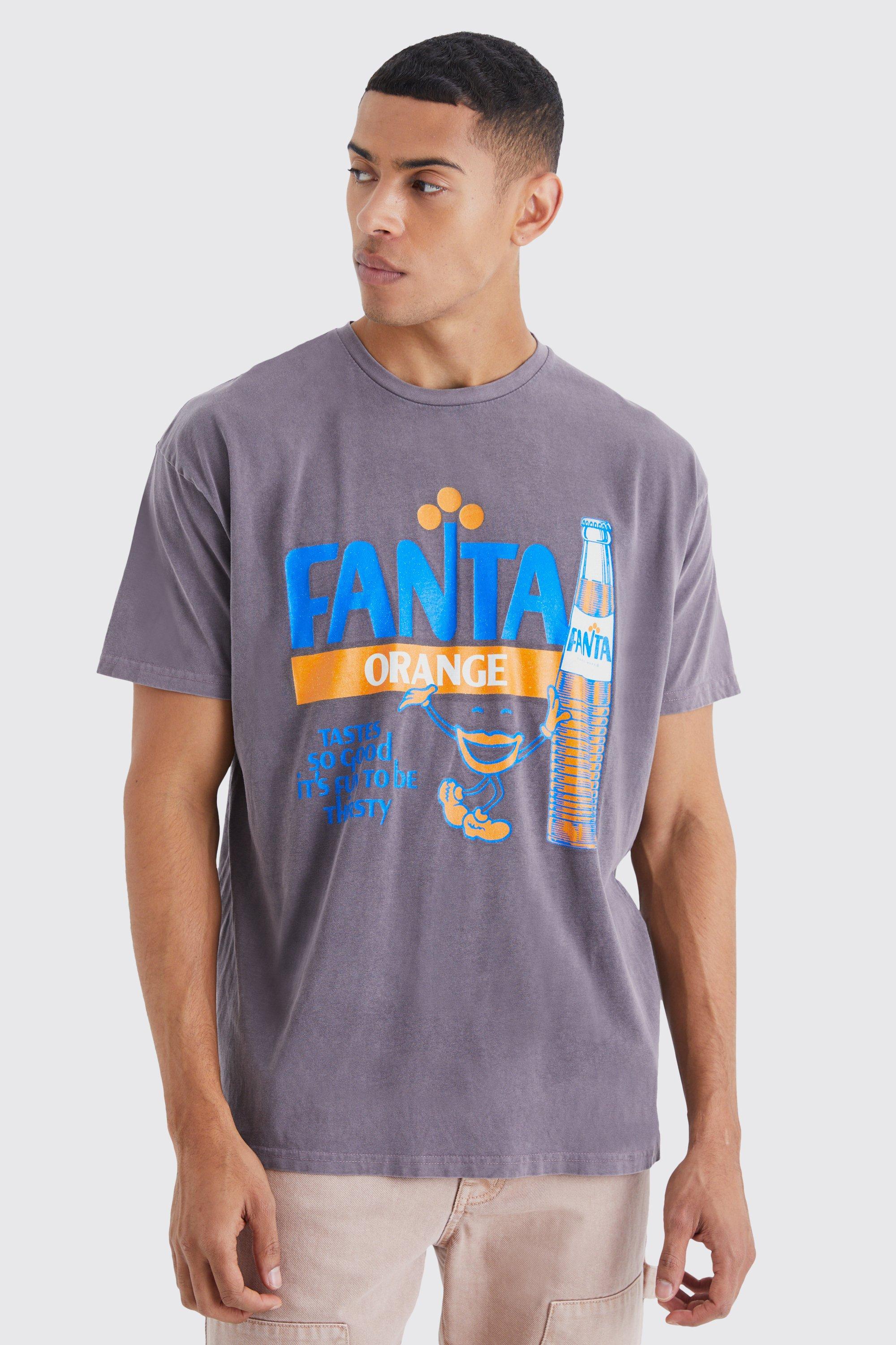 Image of T-shirt oversize ufficiale Fanta in lavaggio arancione, Brown