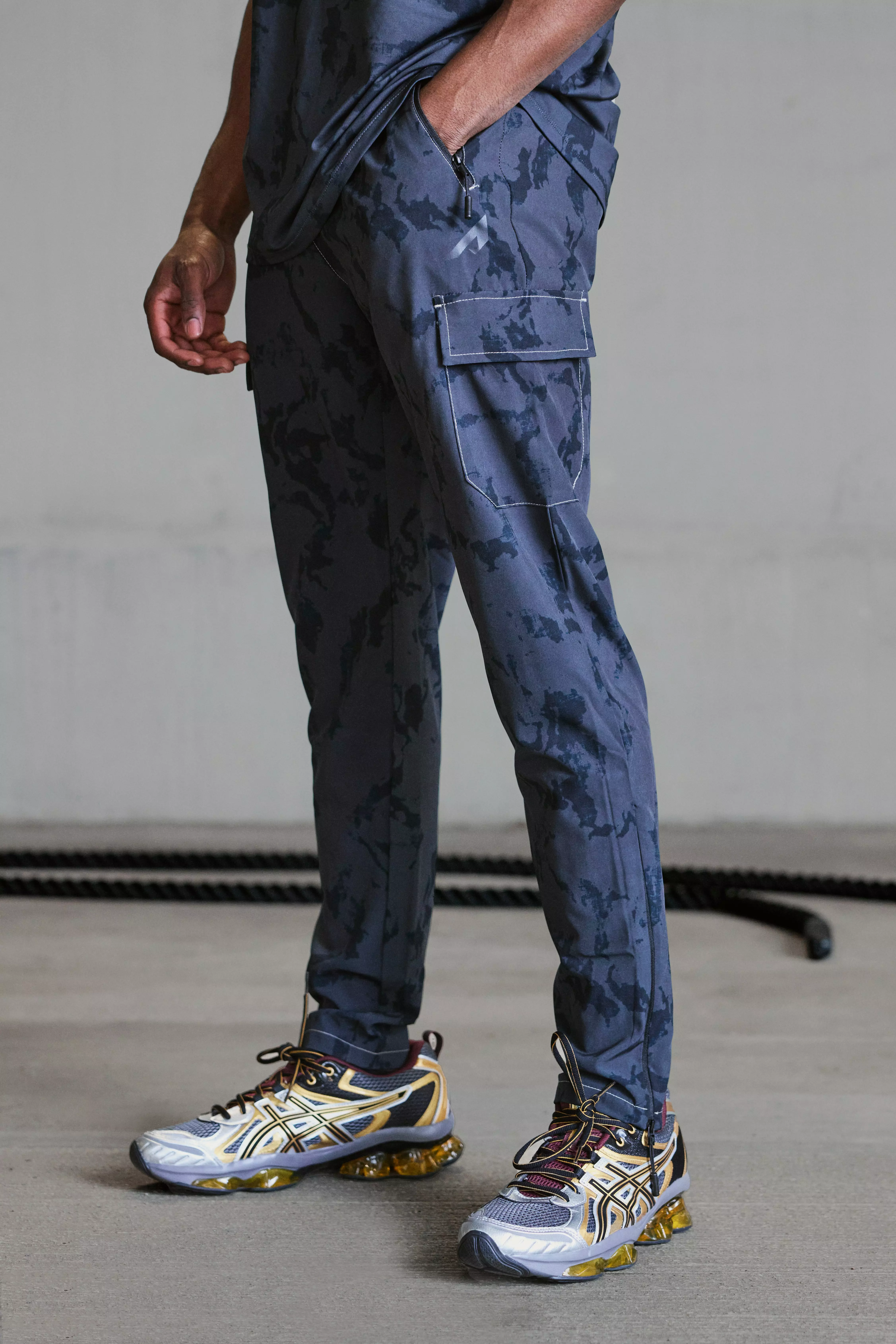 Active Matte Cargo Skinny Acid Wash Jogger