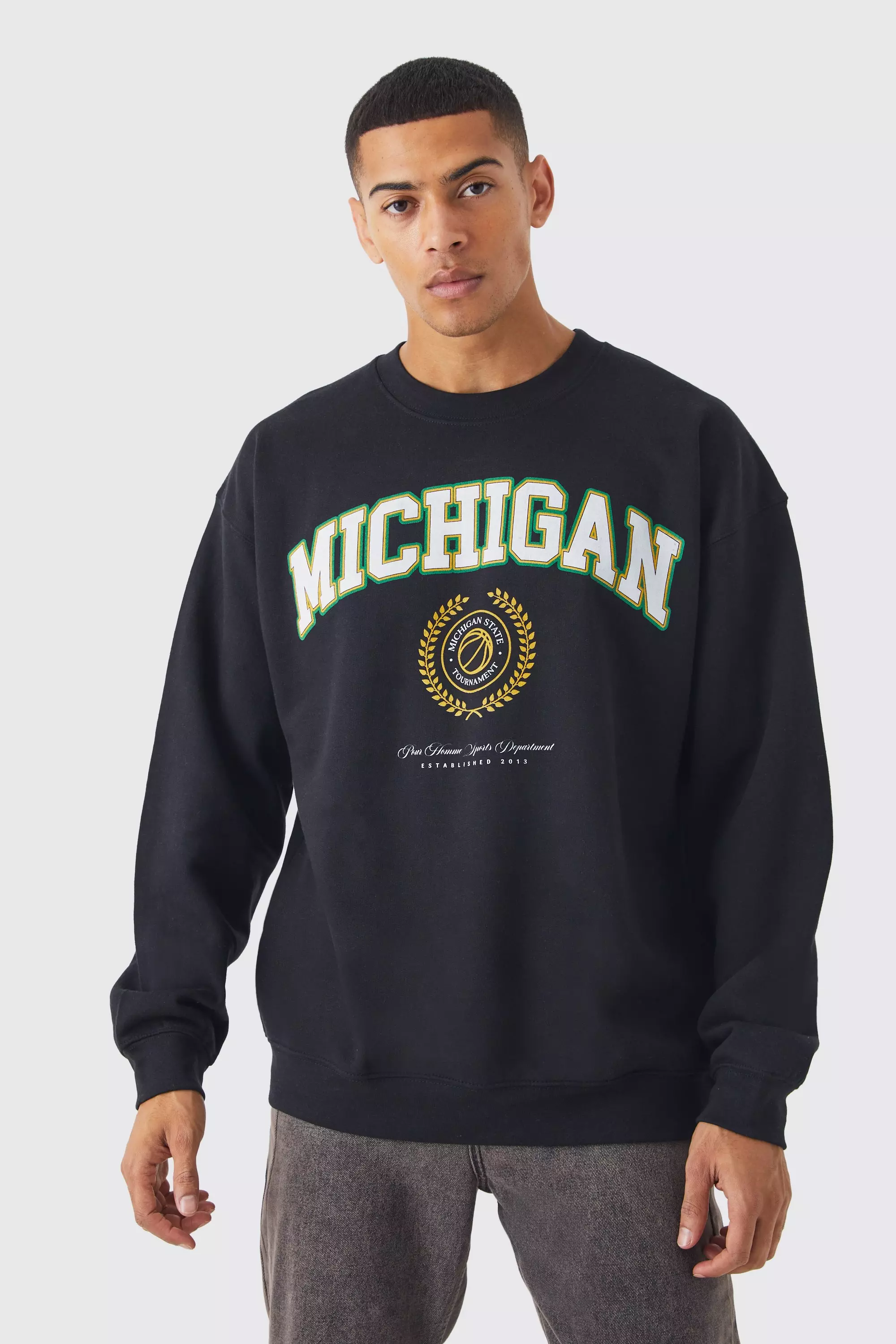 Oversized Michigan Print Sweatshirt