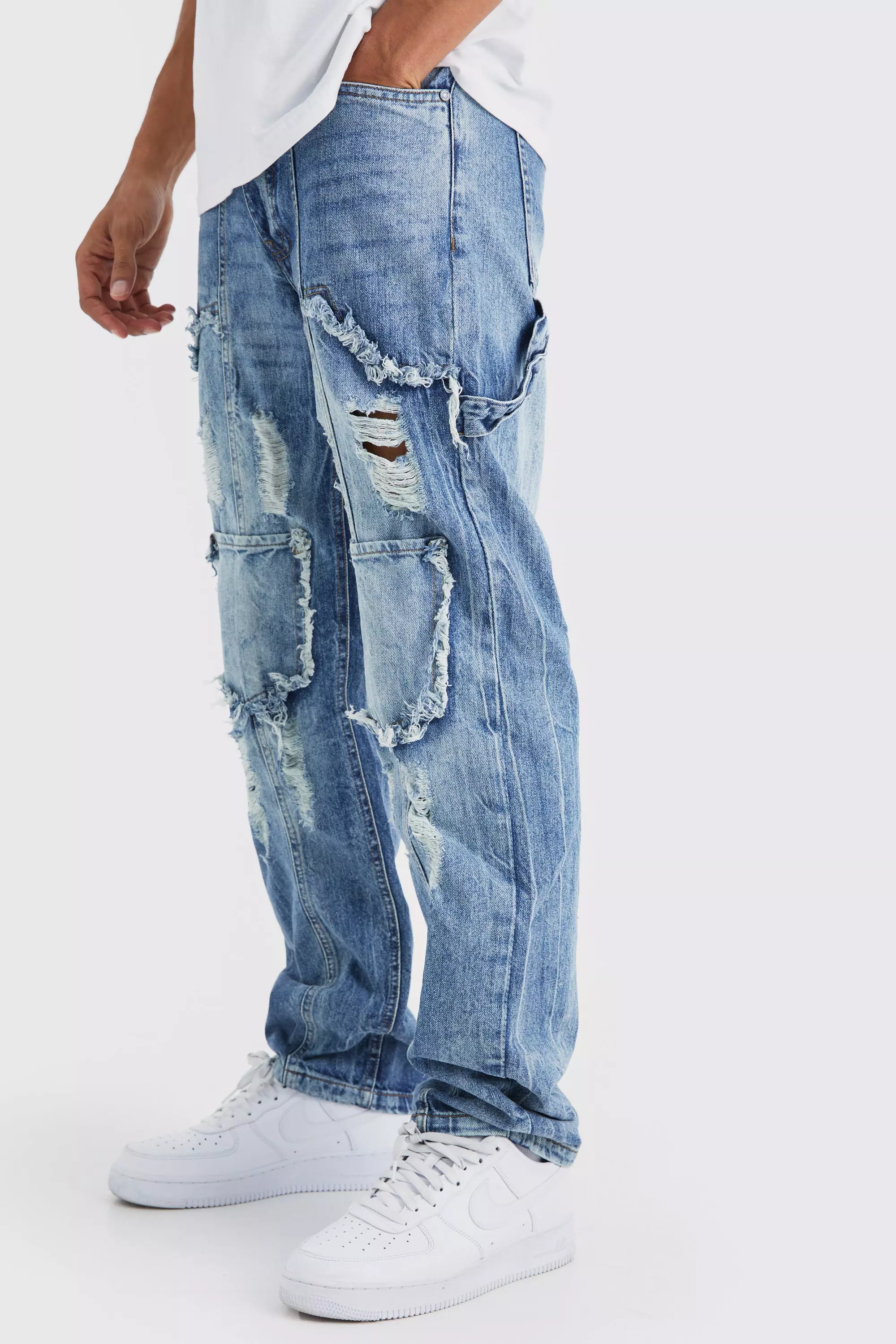 Relaxed Rigid Cargo Jeans