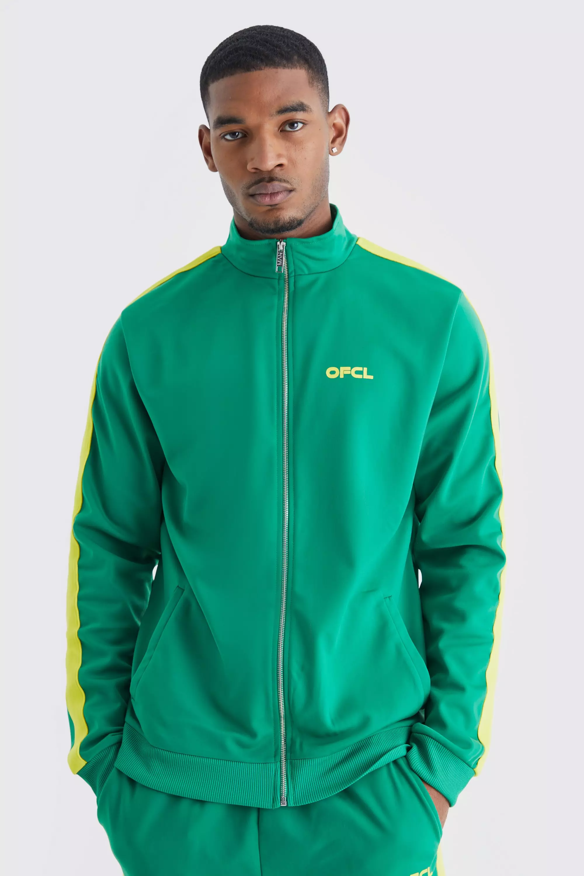 Green hot sale track jacket