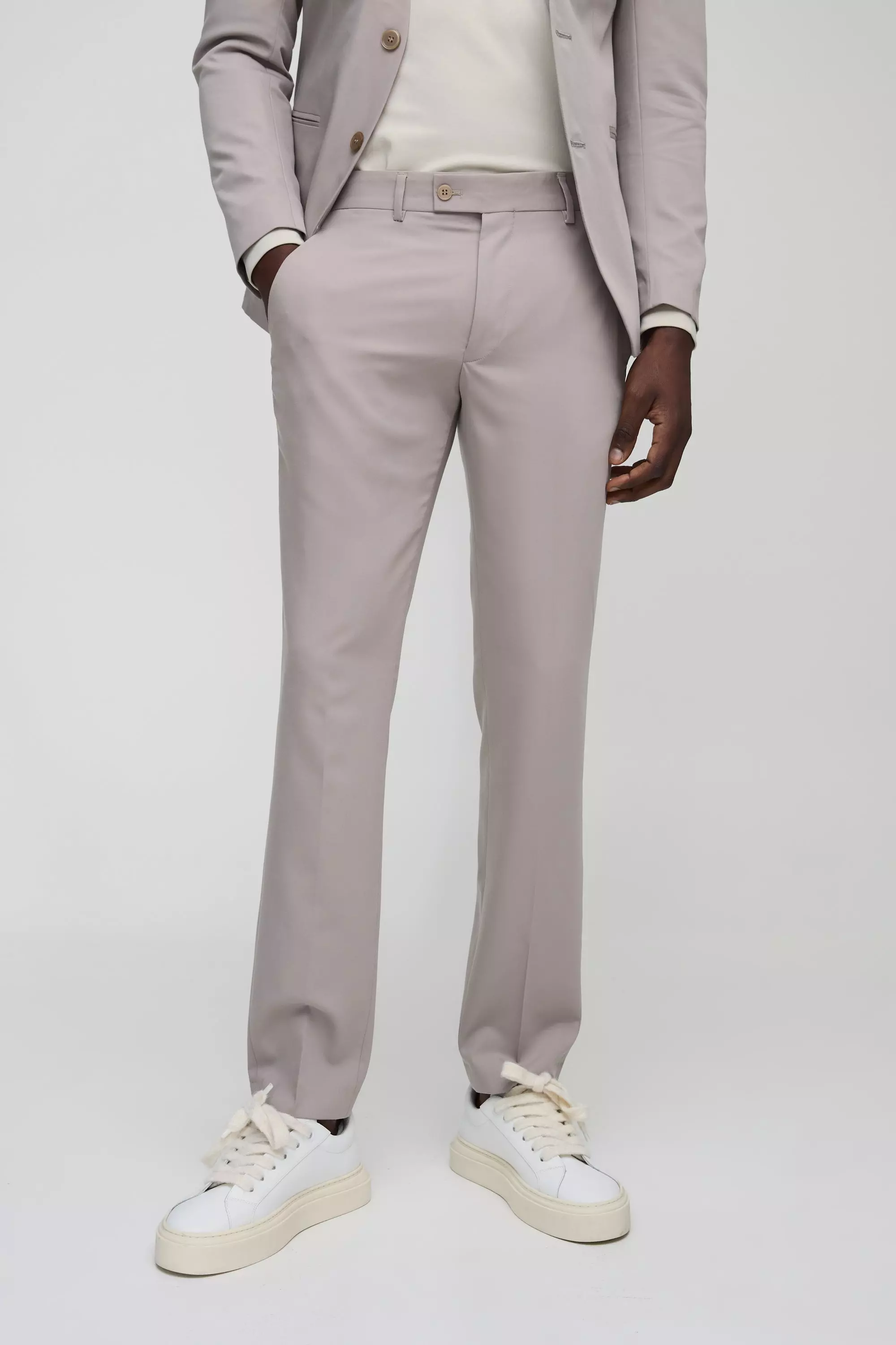 Skinny Fit Cropped Suit Pants