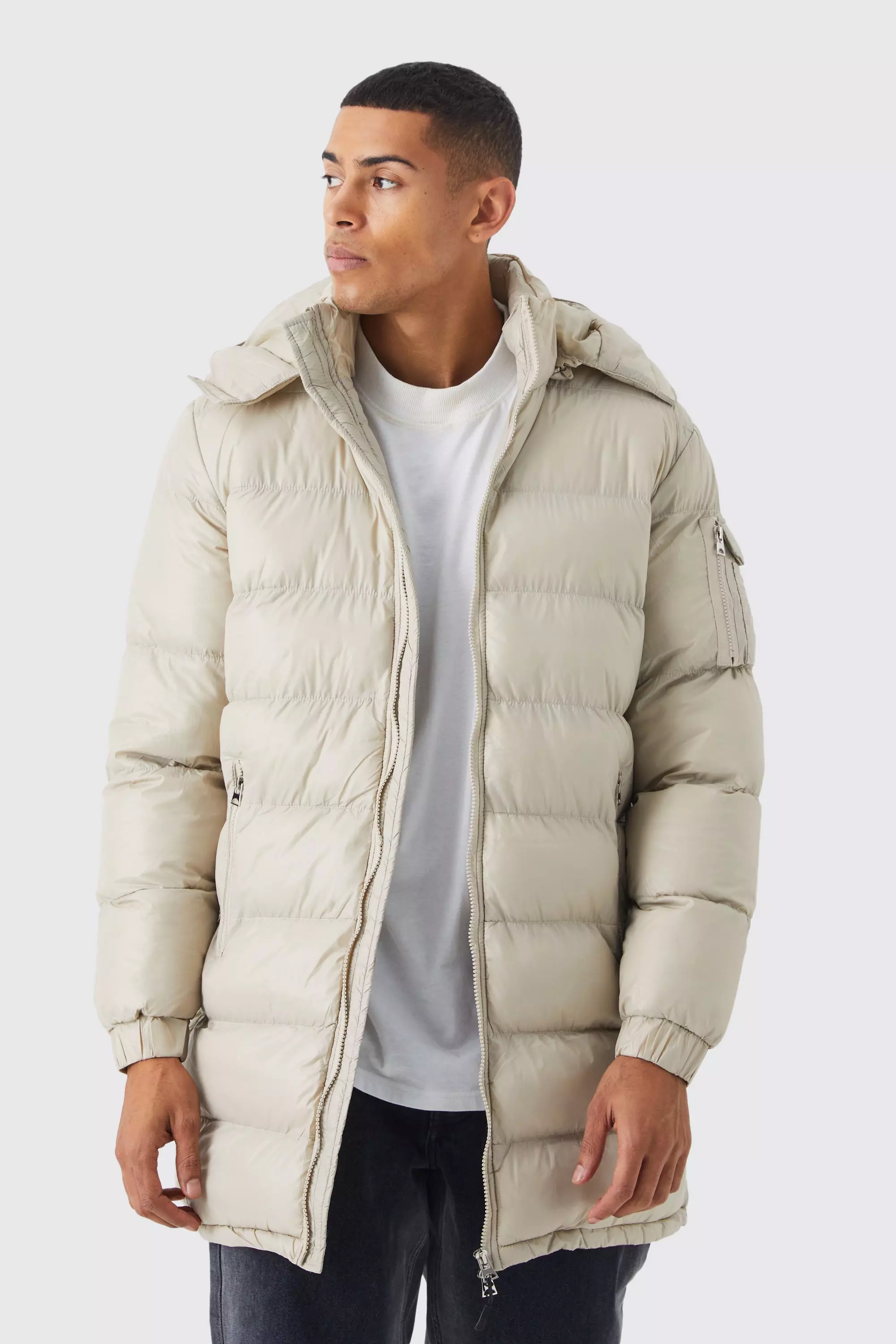 Mens puffer best sale longline jacket