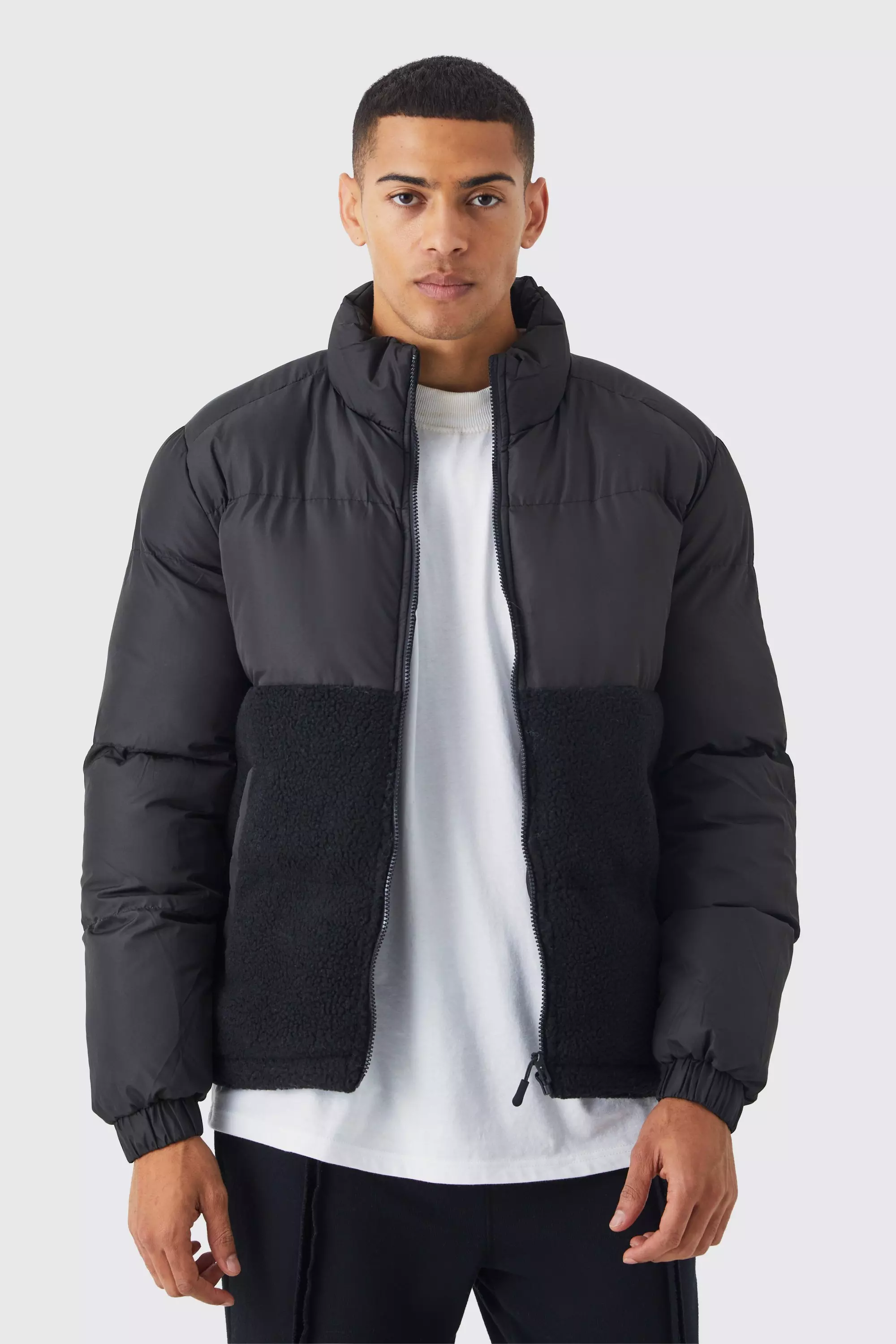 Funnel wrap shop neck puffer jacket