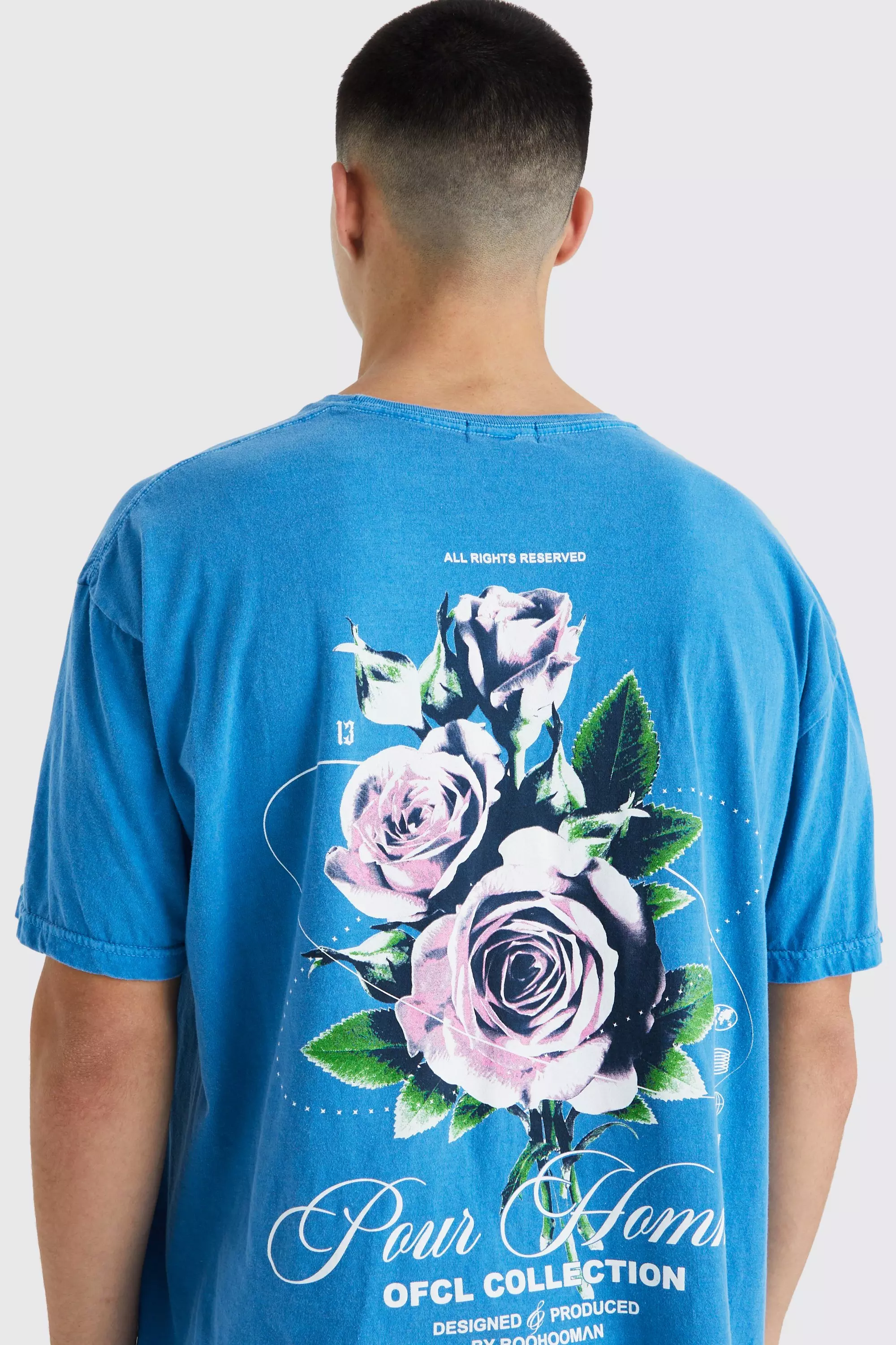 Tee shirt best sale rose homme