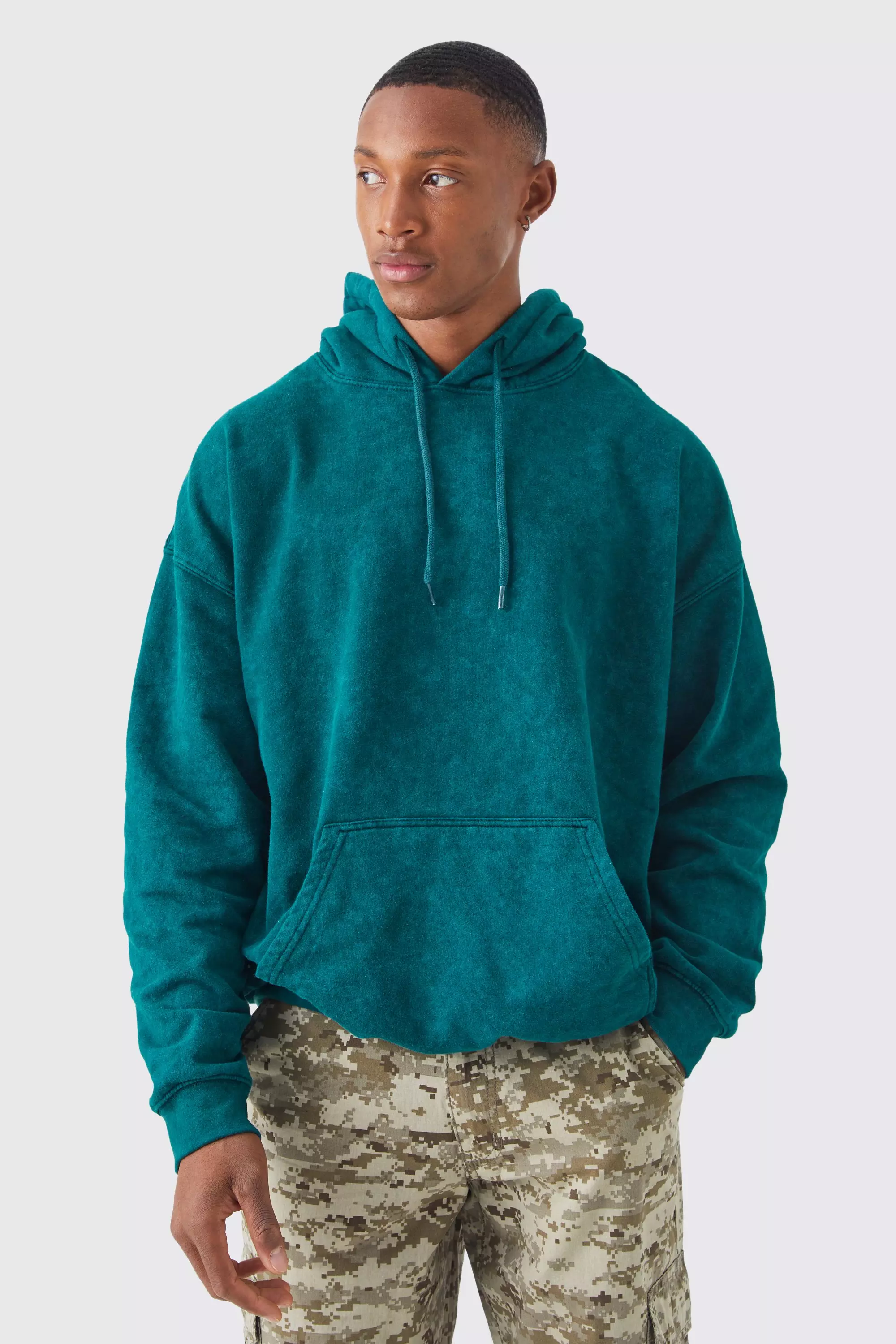 Green acid wash hoodie hot sale