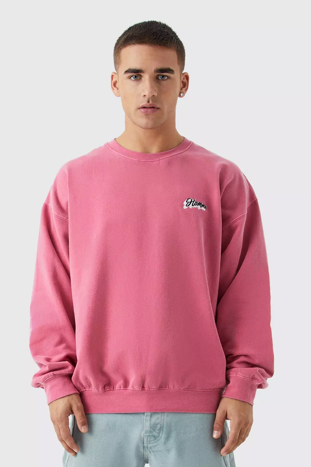 Mens pink hotsell champion crewneck