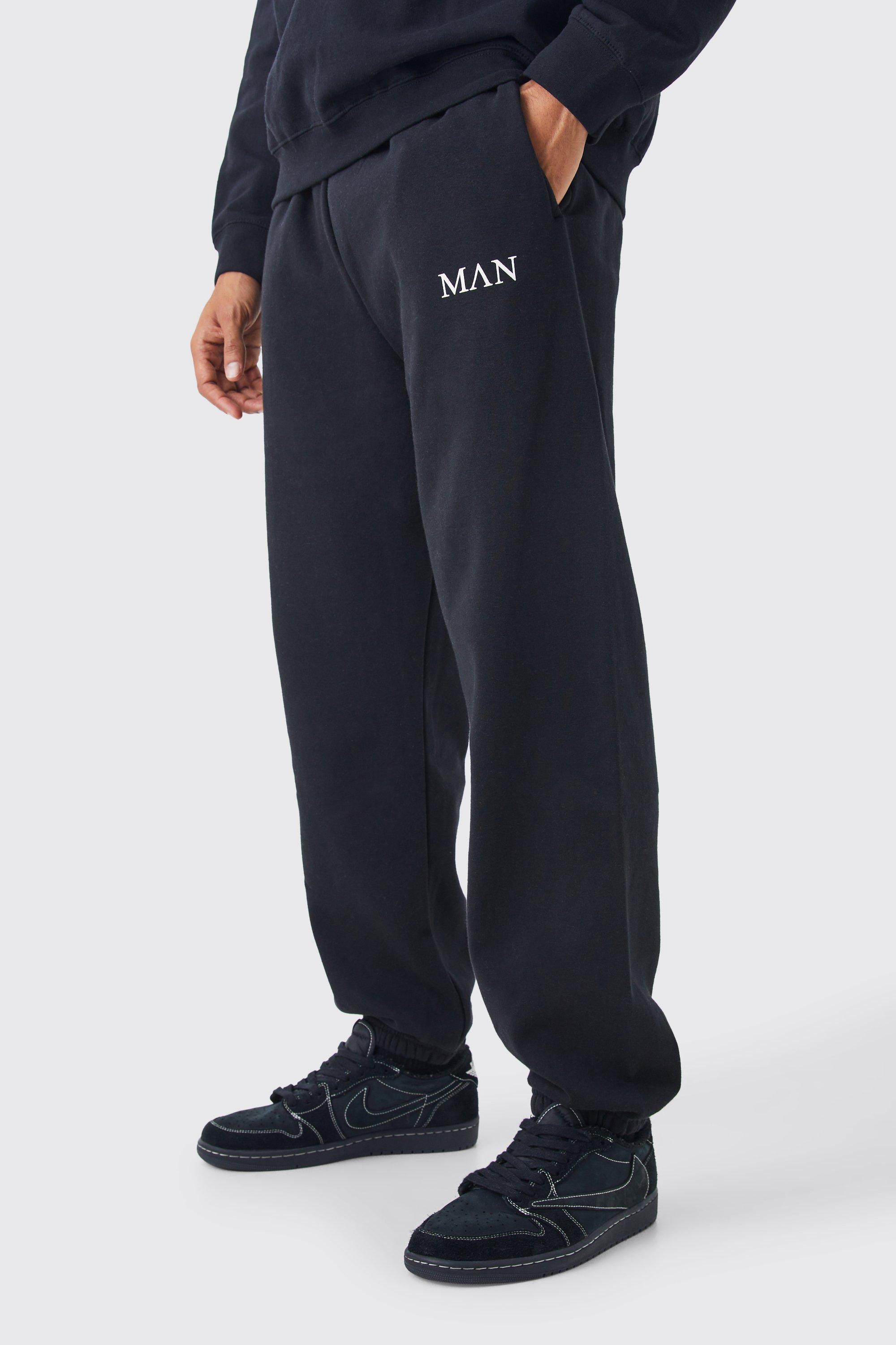 men's man roman oversized joggers - black - s, black