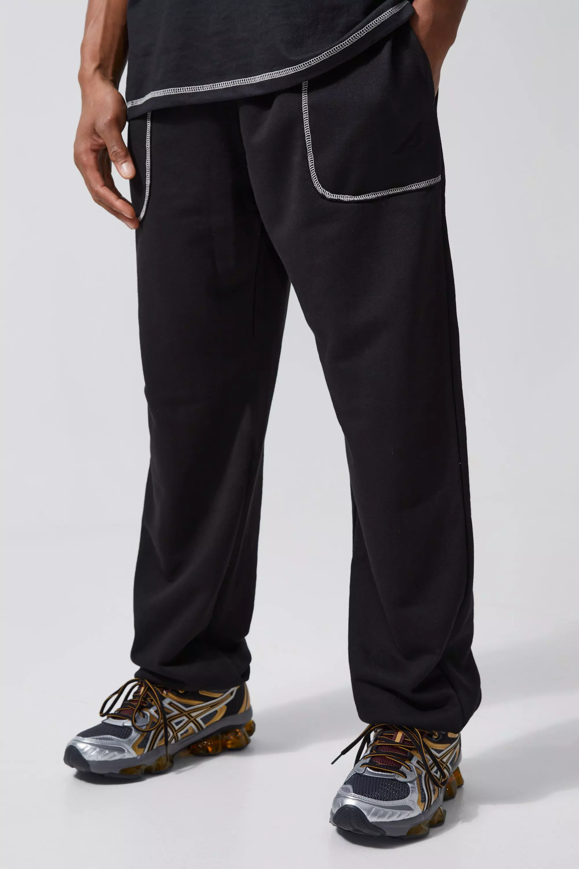 BAGGY LOOPBACK COTTON-JERSEY TRACK PANTS