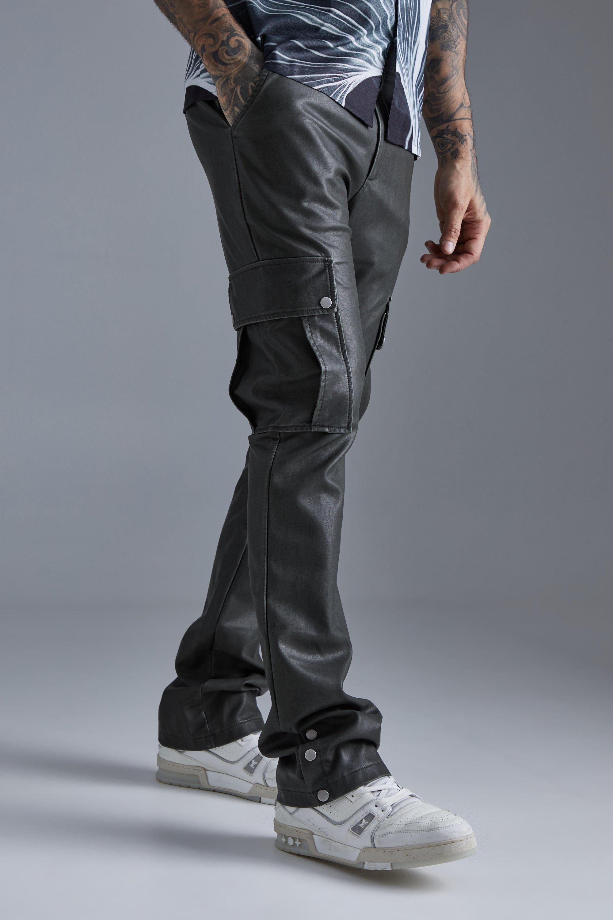 pantalon cargo slim en simili homme - kaki - 34, kaki