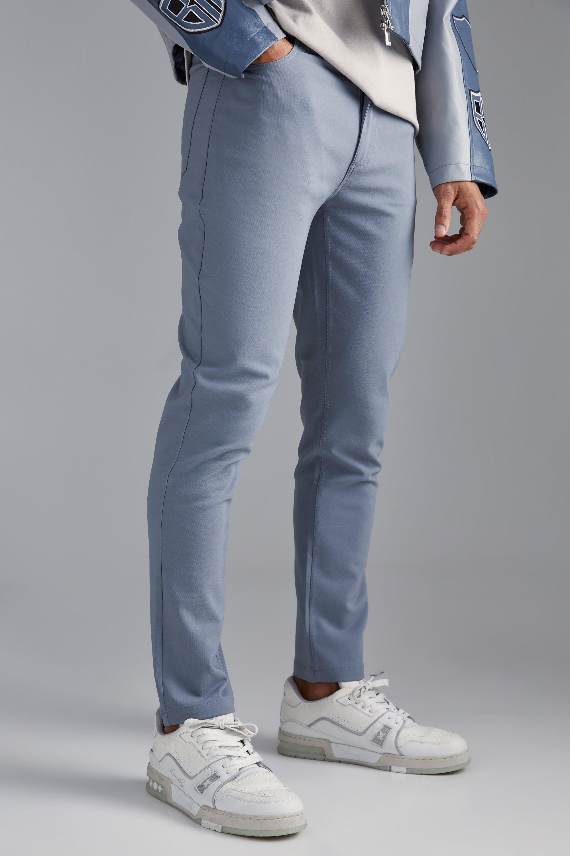 Image of Pantaloni in Stretch tecnico Slim Fit con vita fissa, Grigio